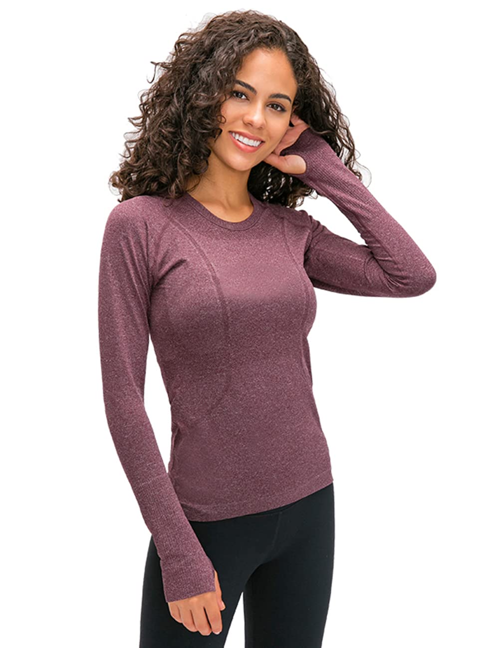 LUYAA Women's Long Sleeve Workout Tops - Breathable Yoga & Gym Athletic Shirt for Running, Fitness & Sports | Slim Fit Activewear for Women