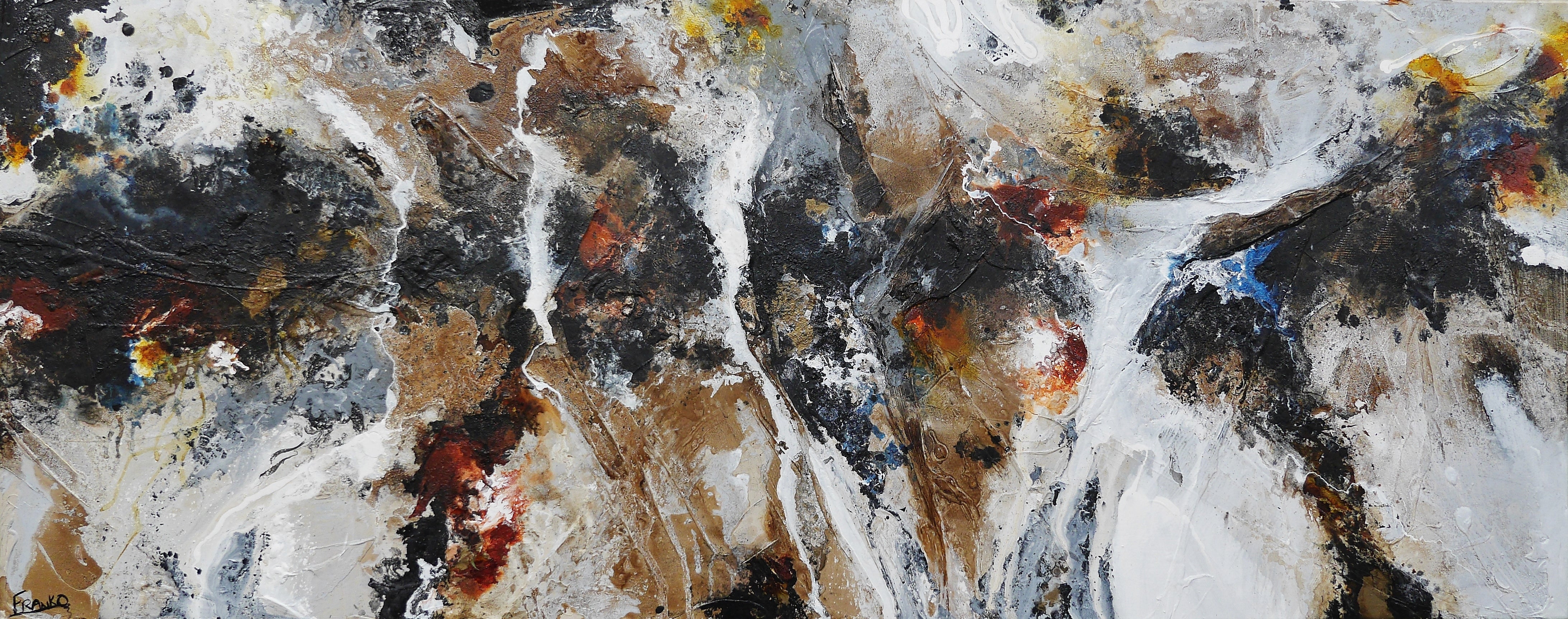 Raw Tectonic 200cm x 80cm Rustic Textured Abstract Canvas Wall Art - Modern Home Decor for Living Room, Bedroom & Office