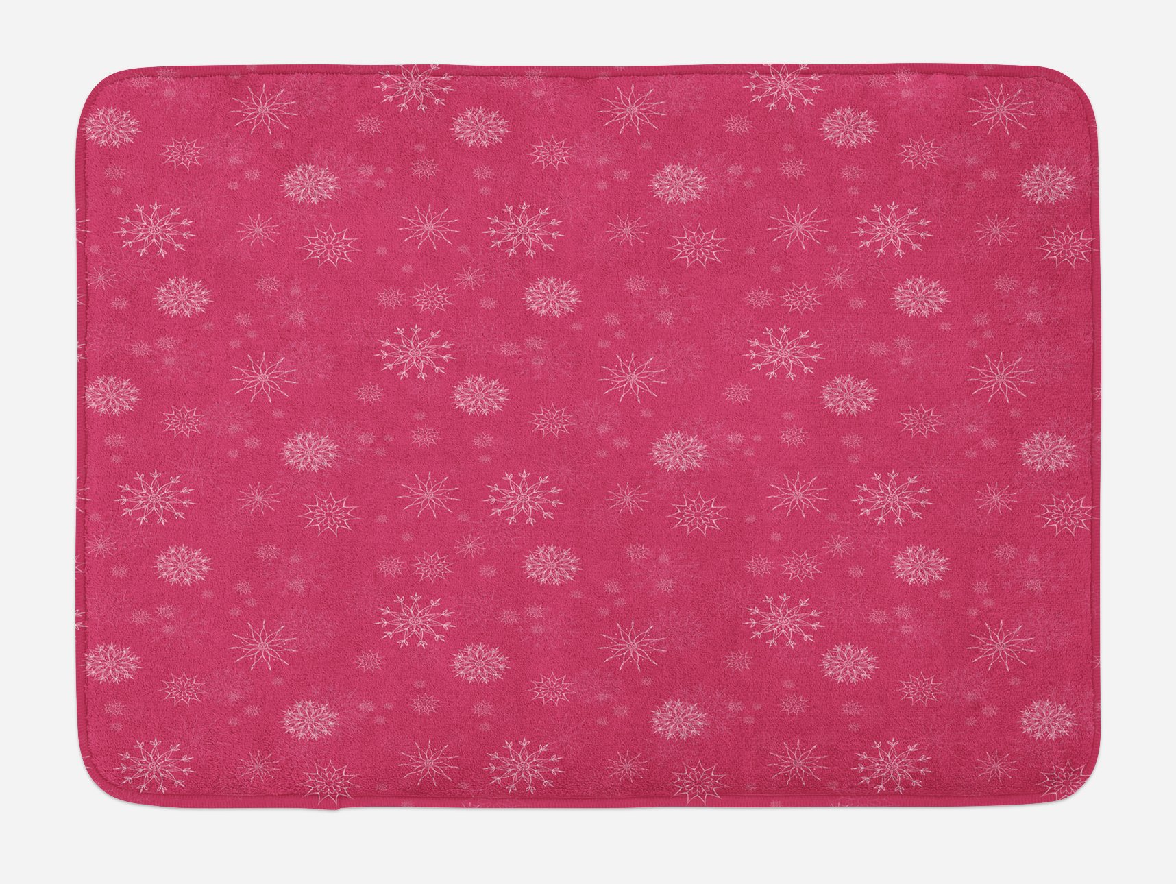 Ambesonne Winter Bath Mat - Soft Plush Non-Slip Bathroom Rug with Snowflake Design, 30