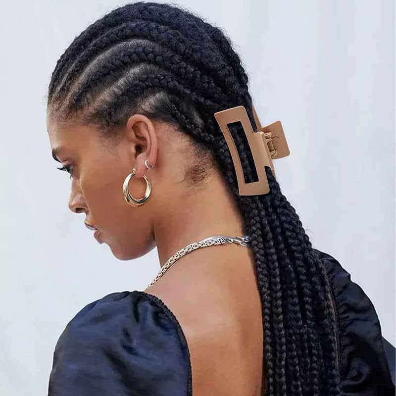 Upavista Square Claw Clips for Women - 6 Pack Matte Finish Strong Hold Hair Clips for Thin to Thick Hair | Perfect for Ponytails, Buns & Everyday Hairstyles | Hair Styling Accessories for Women & Girls