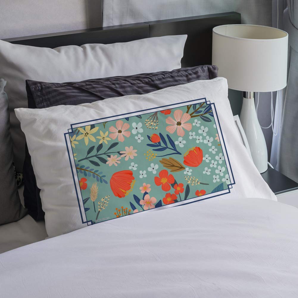 GRAPHICS & MORE Margarida Flowers Novelty Bedding Pillowcase - Floral Design Decorative Pillow Cover for Home Decor, Living Room, Bedroom