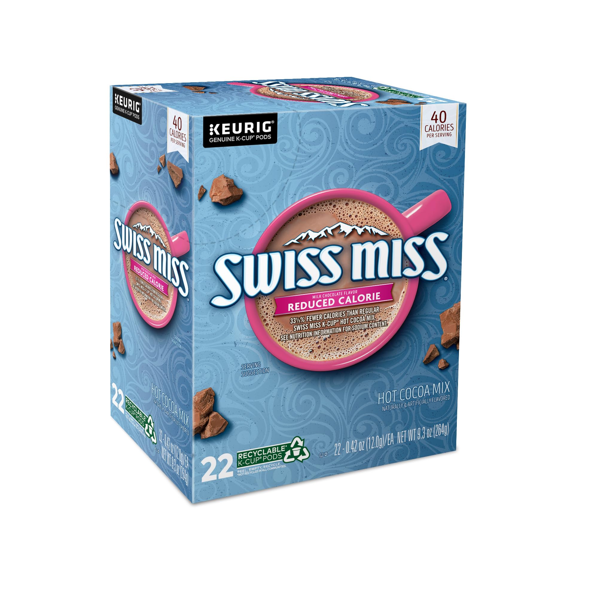 Swiss Miss Sensible Sweets Light Hot Cocoa Mix - Low Calorie Keurig K-Cup Pods (96 Count) - Perfect for Office, Home & Winter Comfort Drinks