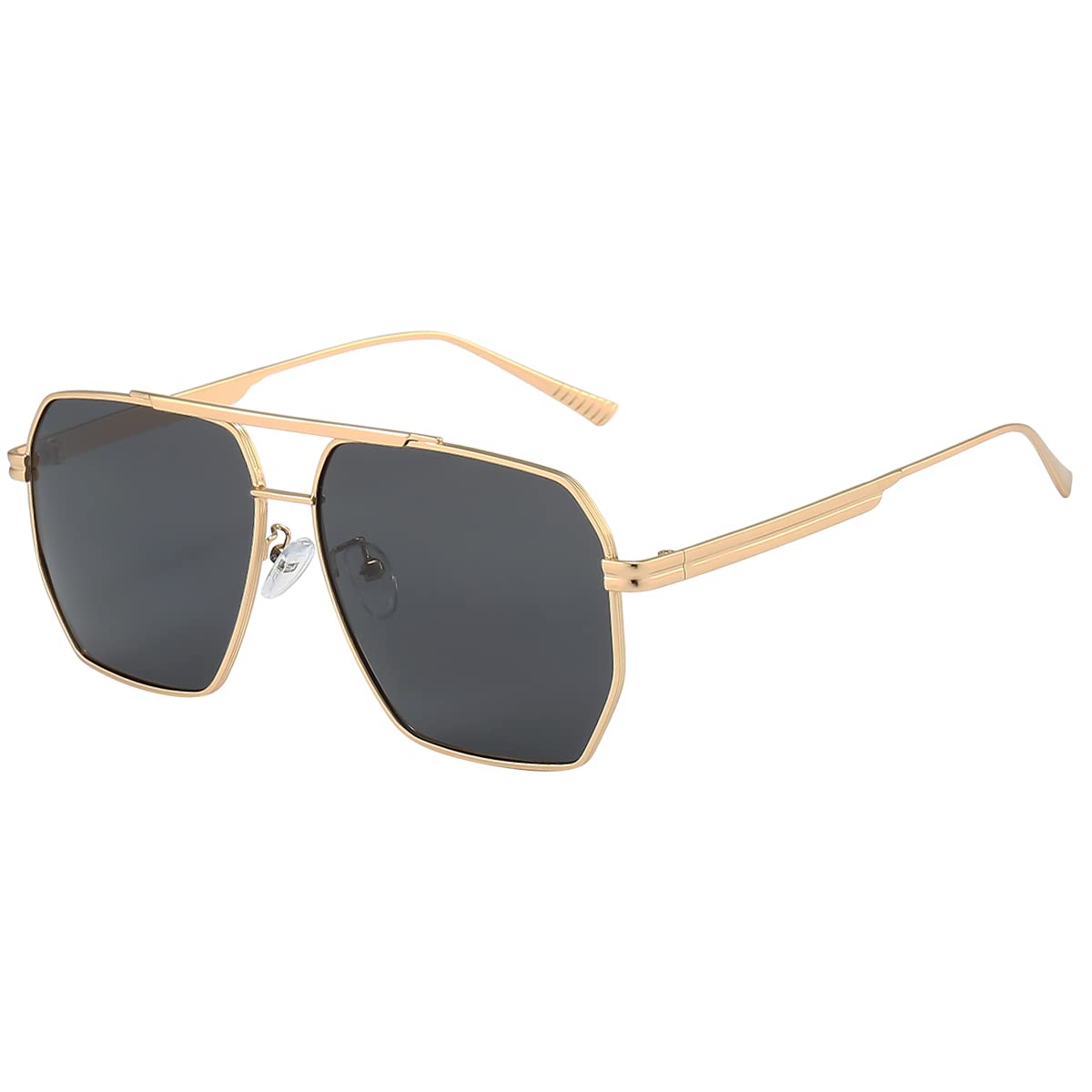 Dollger Oversized Square Polarized Sunglasses for Women & Men - Retro Aviator Shades with UV Protection - Perfect for Driving, Beach, and Outdoor Activities