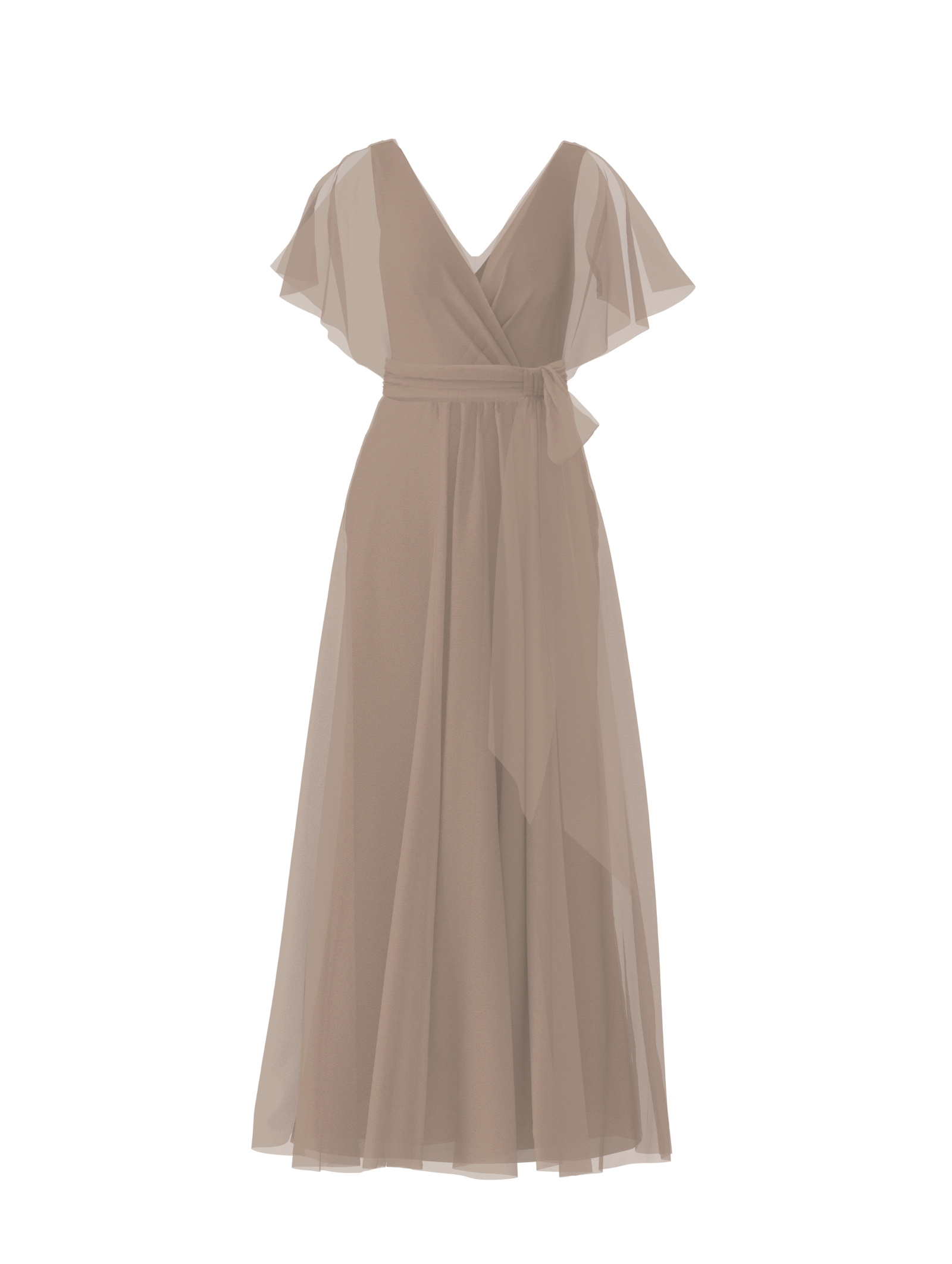 Ava Bodice with Justine Skirt and Sash Belt in Latte - Perfect for Weddings, Parties, and Special Occasions