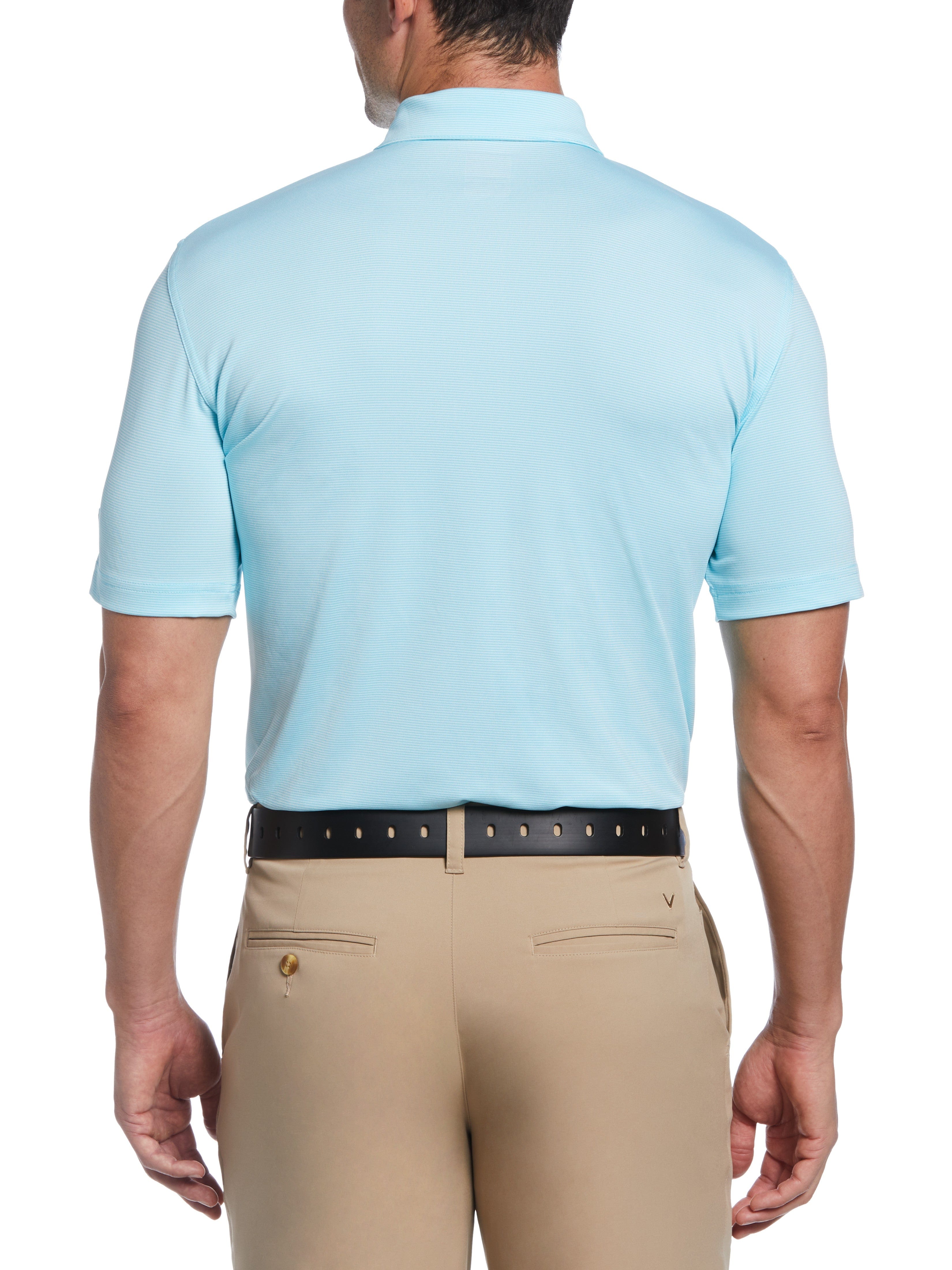 Men's Performance Fine Line Golf Polo Shirt - Moisture Wicking & UV Protection for Golf, Tennis & Casual Wear