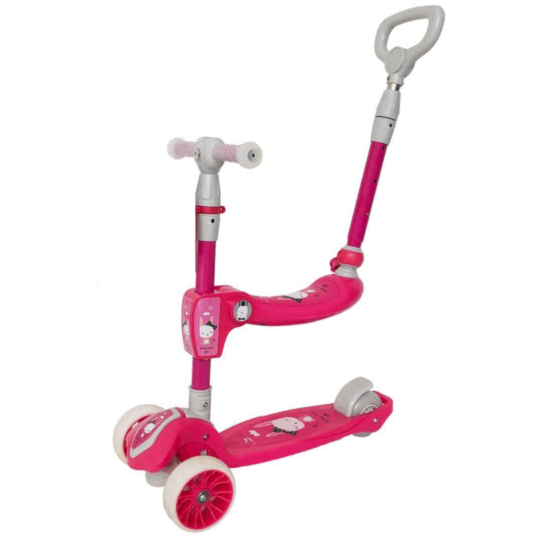 3-in-1 Foldable Kids Scooter Stroller Tricycle - Adjustable Toddler Balance Bike with 3 Wheels | Perfect for Outdoor Play, Park Rides & Learning to Balance (Ages 1-5 Years)