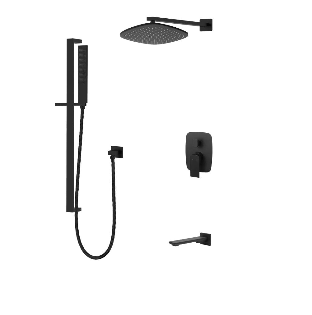 KODAEN F55127 Timelyss 3-Way Pressure Balanced Shower System - 4 Finish Options (Chrome, Brushed Nickel, Oil Rubbed Bronze, Matte Black) for Bathroom & Spa Relaxation