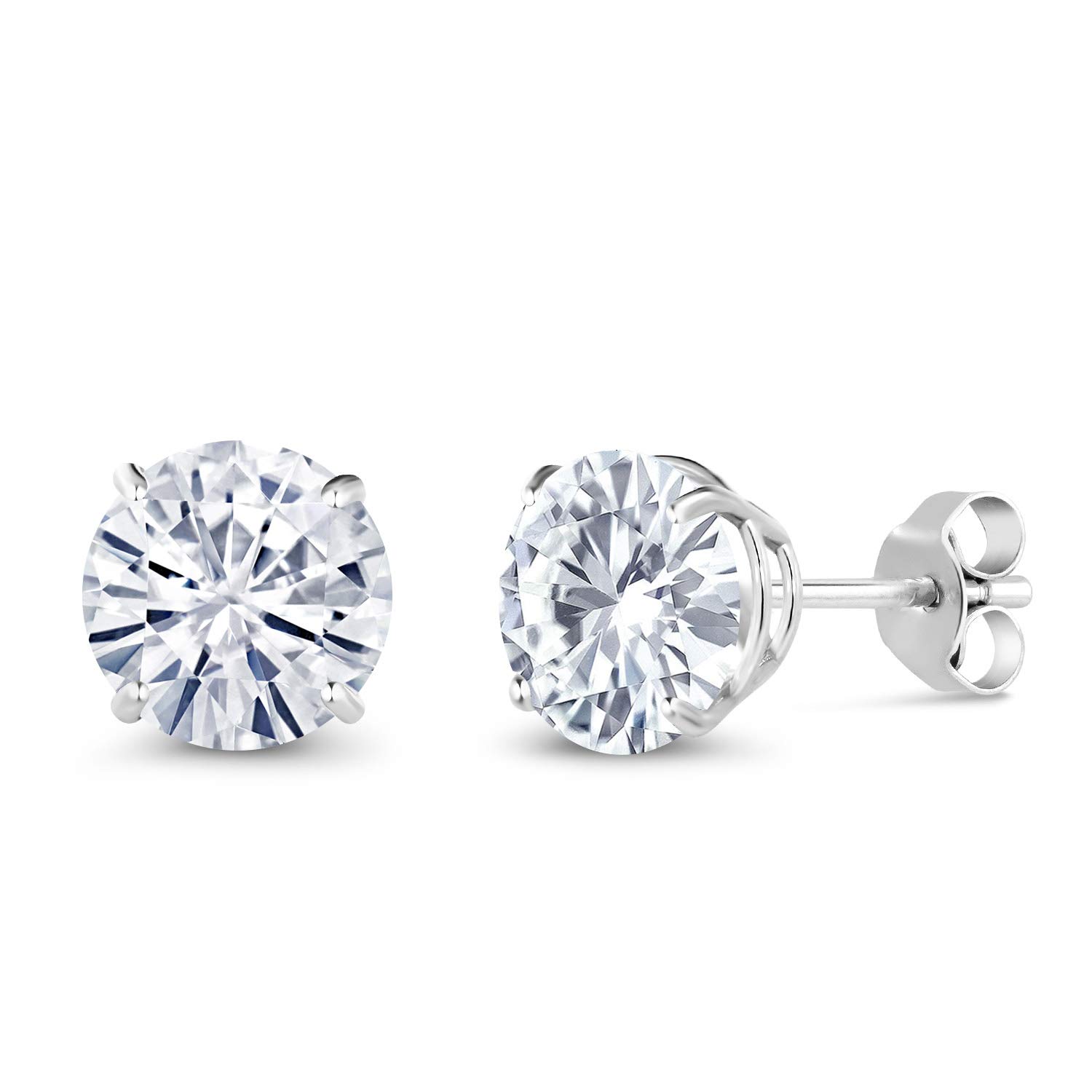 2.00 Cttw 14K Gold Moissanite Stud Earrings | 6.5MM Round Cut Moissanite Earrings for Women & Men | Luxury Fine Jewelry Gift for Her, Mom, Wife | Anniversary, Birthday, Valentine's Day Present