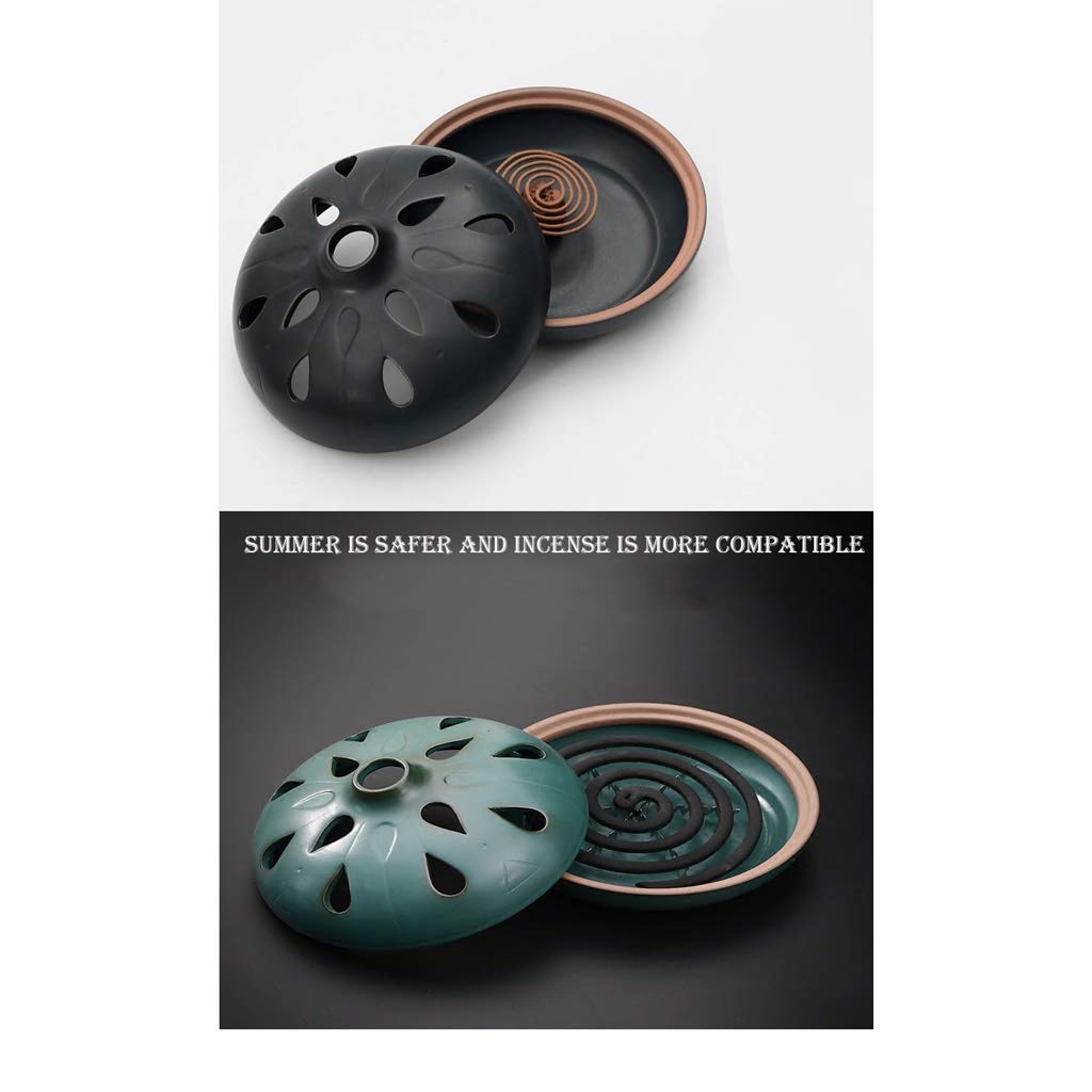 Ceramic Mosquito Incense Burner Holder - Large Creative Indoor Mosquito Coil Stand for Bedroom, Patio & Outdoor Use (Blue) - Perfect for Summer Nights, Camping & Backyard Gatherings