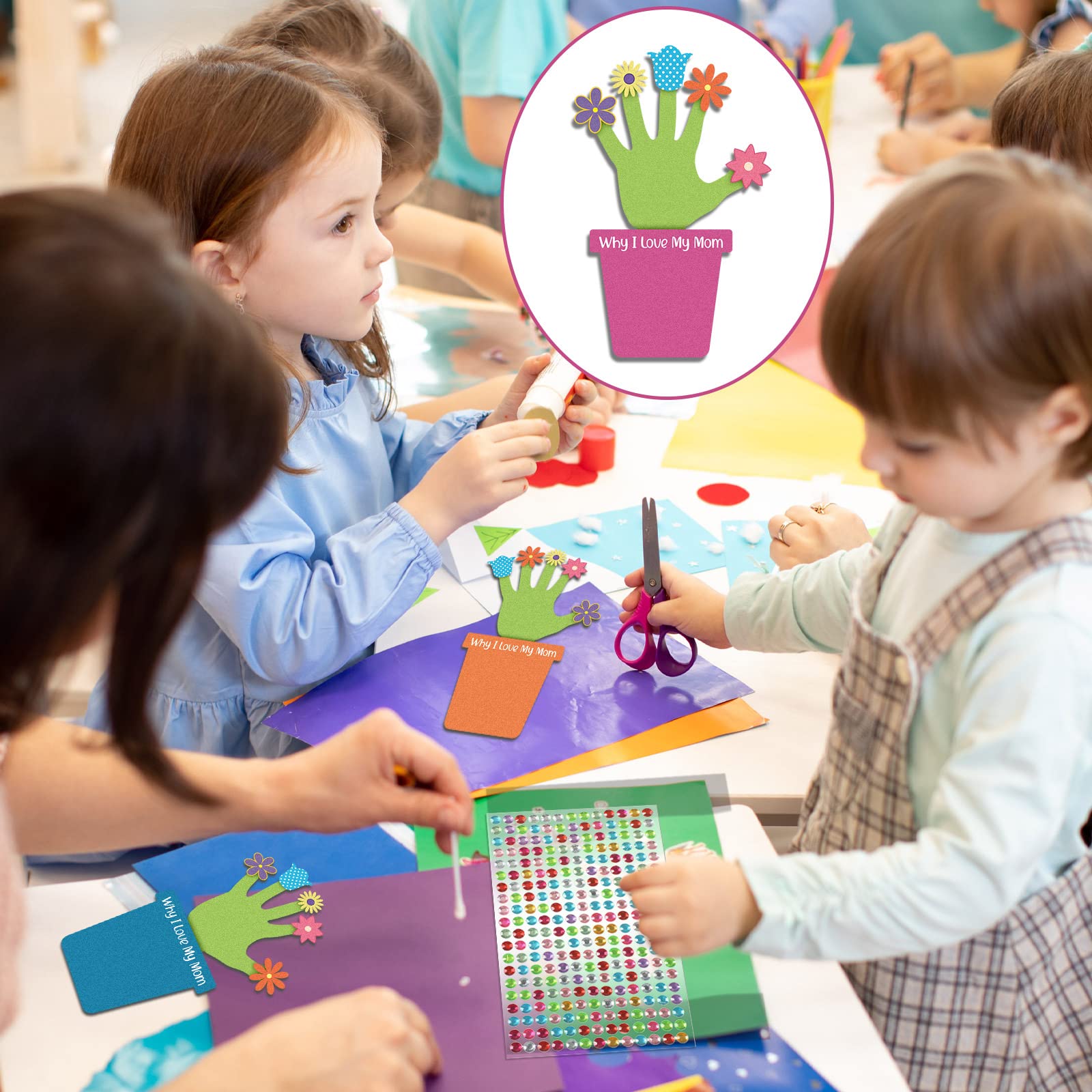 He is Risen Easter Craft Kit - 20 Sets Christian Foam Handprint Crafts for Kids | Sunday School & Home Activities