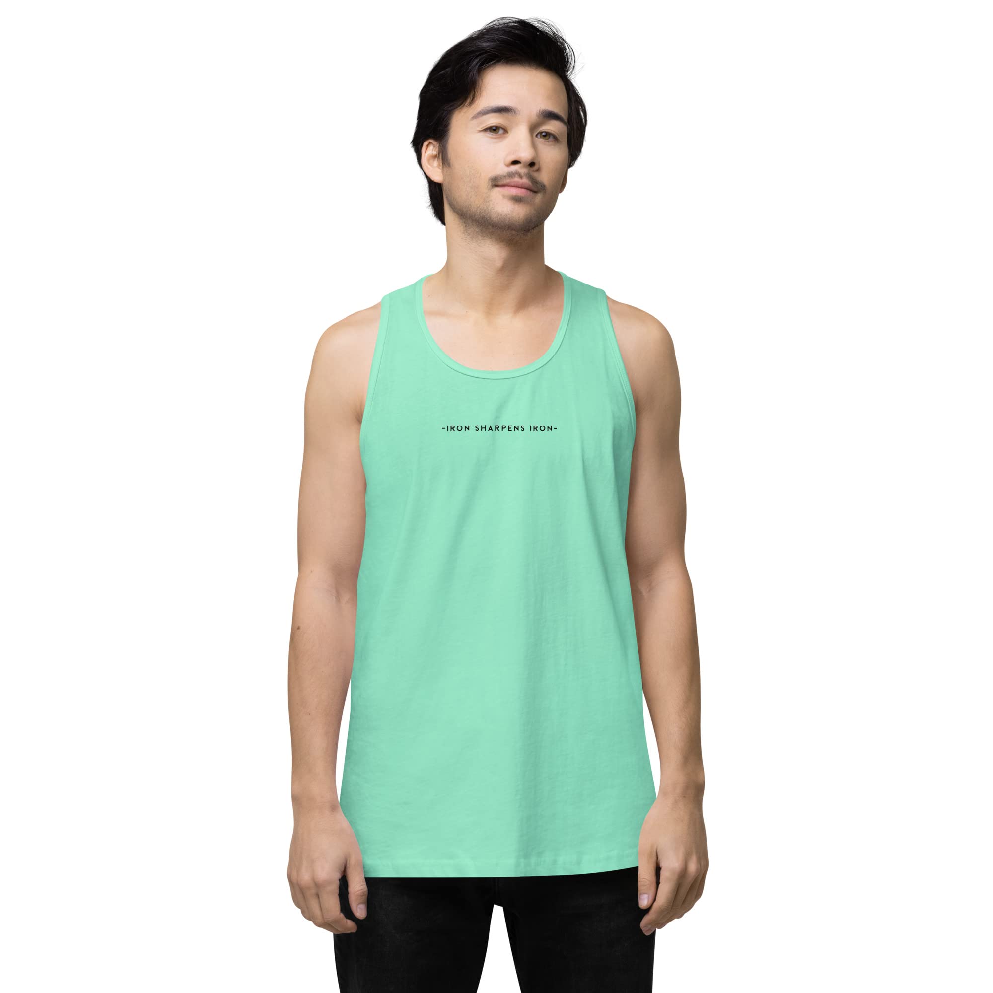 Iron Sharpens Iron Men’s Premium Workout Tank Top - Gym, Running & Athletic Performance Shirt for Training & Fitness