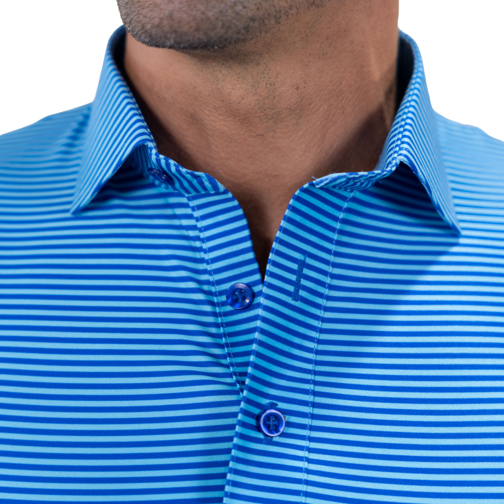 Men's Griffin Turquise Featherweight Flex Polo Shirt - Breathable & Comfortable Collared Shirt for Golf, Business & Casual Wear