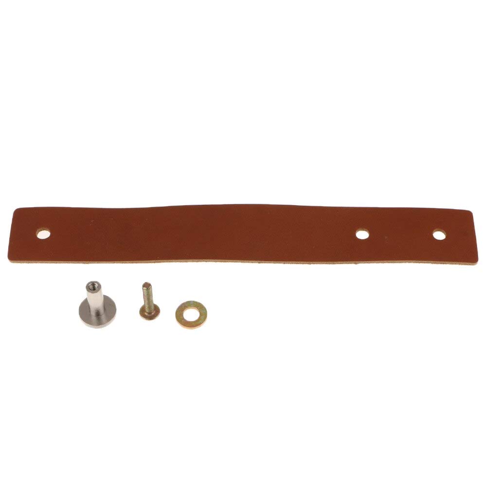 Minimalist Leather Cabinet Pulls - 10 Pack Single Hole Handles for Drawers & Doors | Handmade Loop Pulls for Kitchen Cabinets, Dressers & Furniture (Brown)