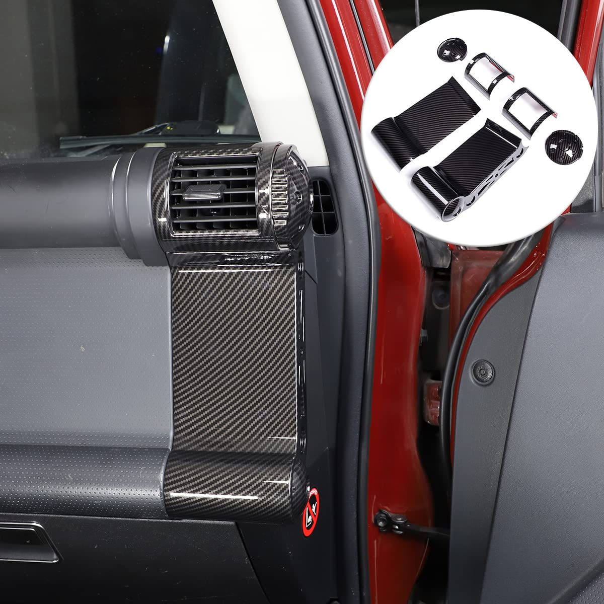 HappyHorse Air Vent Outlet Cover Trim for Toyota FJ Cruiser 2007-2021 - Carbon Fiber Grain AC Vent Panel Frame Protector - Perfect for Off-Roading & Interior Protection
