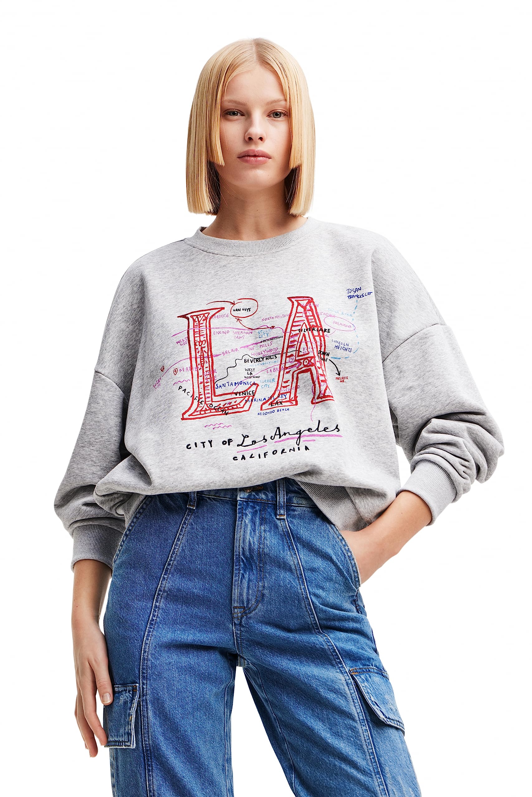 Desigual Women's Long Sleeve Knit Sweater - Cozy Pullover for Fall & Winter - Perfect for Casual Outfits, Office Wear & Holiday Gatherings