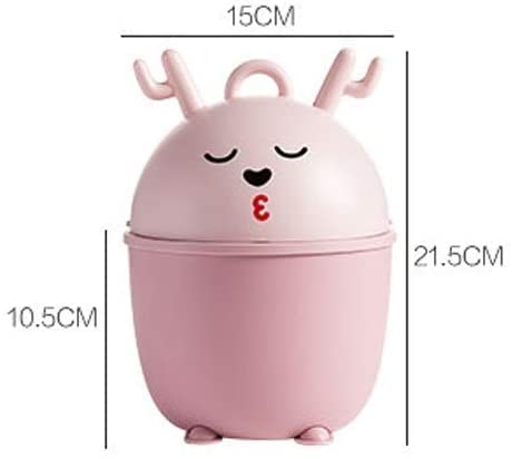 Cartoon Mini Trash Can with Lid - Home & Office Desk Waste Bin