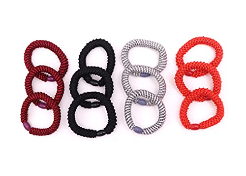 Stylish Multicolor Elastic Hair Bands for Women & Girls - Soft Stretchy Hair Ties for Ponytails, Braids & Buns - 12 Pack Bright Summer Colors - Perfect for School, Work, Gym & Everyday Use