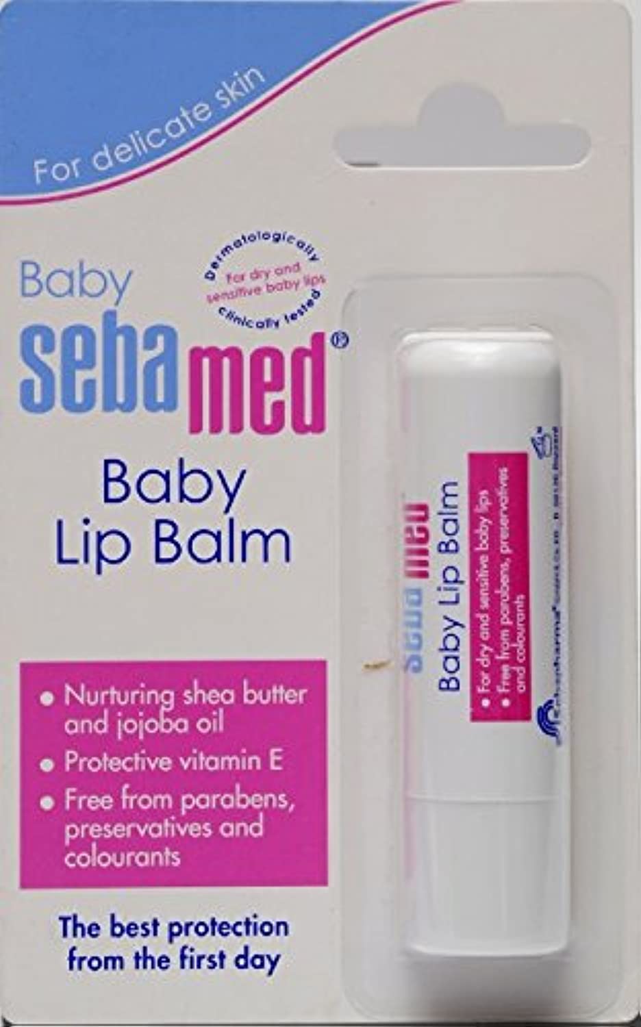 SebaMed Baby Lip Balm 4.8g - Ultra Moisturizing with Shea Butter, Jojoba Oil & Beeswax - Gentle Care for Dry & Chapped Lips - Perfect for Newborns, Infants & Toddlers - Ideal for Winter, Cold Weather & Outdoor Protection