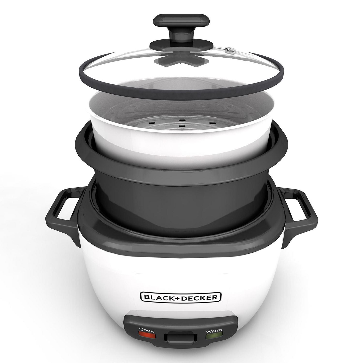 BLACK + DECKER 16-Cup Rice Cooker with Steamer | Large Capacity Electric Rice Maker | Perfect for Family Meals, Meal Prep & Dorm Cooking | RC516C