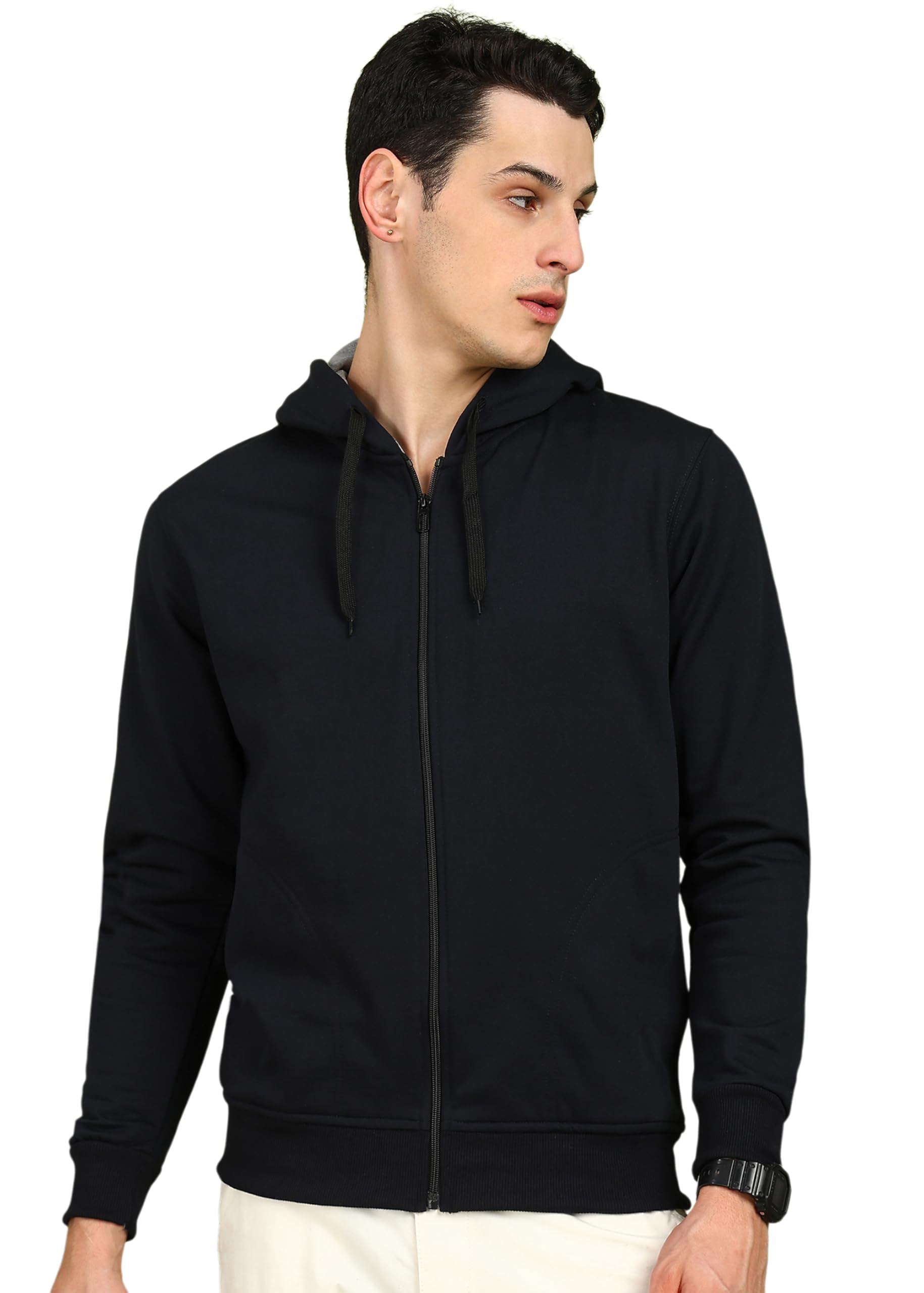Alan Jones Men's Cotton Hooded Sweatshirt - Soft Pullover Hoodie for Casual Wear, Gym & Outdoor Activities