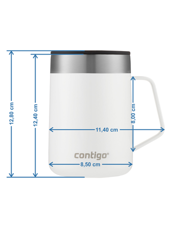 Contigo Insulated Stainless Steel Desk Mug 420ml (14oz) - Leak-Proof, BPA-Free, Keeps Drinks Hot/Cold for Hours - Perfect for Office, Home, or Travel - Blue