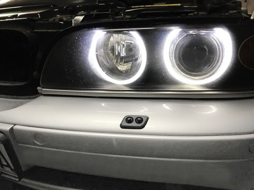 4x White LED C Ring Kit for BMW E34 E39 5 Series - Xenon Headlight Angel Eye Retrofit Upgrade - Perfect for Night Driving & Car Customization