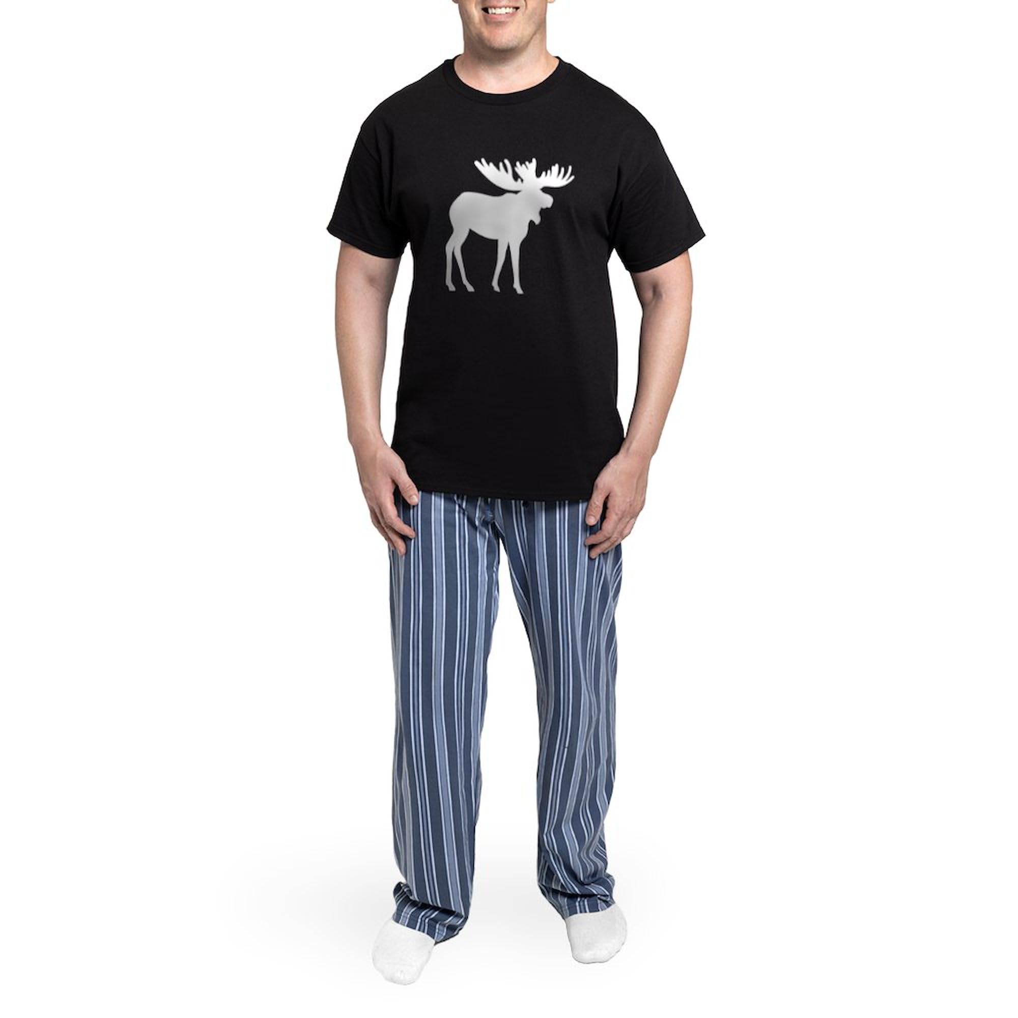 **Moose Silhouette Pajama Set for Men - Comfortable Sleepwear & Lounge Pajamas - Perfect for Relaxing at Home, Lounging, or Gifts**