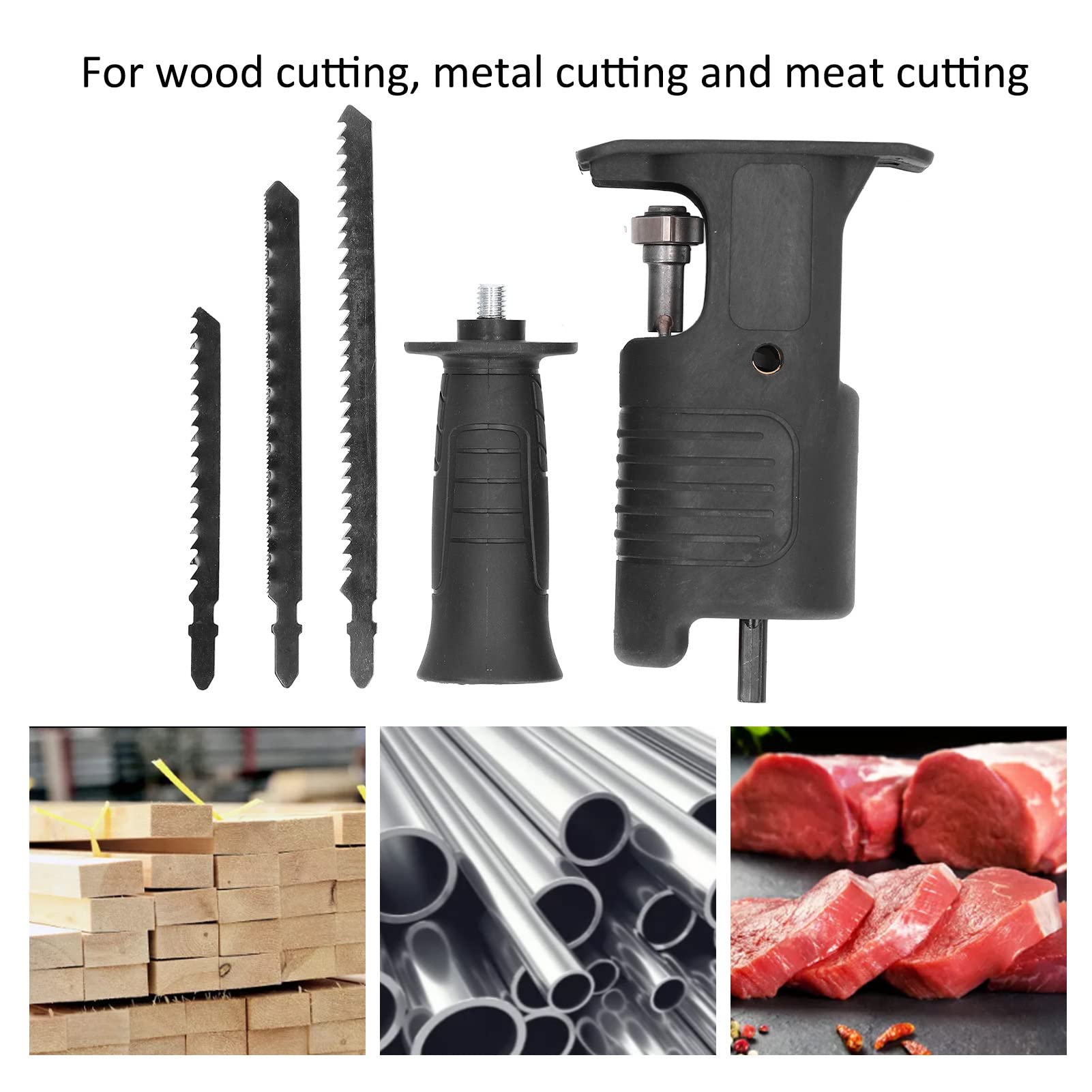 Garosa Reciprocating Saw Attachment Kit for Cordless Drill - Power Tool Accessory for Wood Cutting, Metal Sawing & DIY Projects - Perfect for Home Renovation, Construction & Crafting