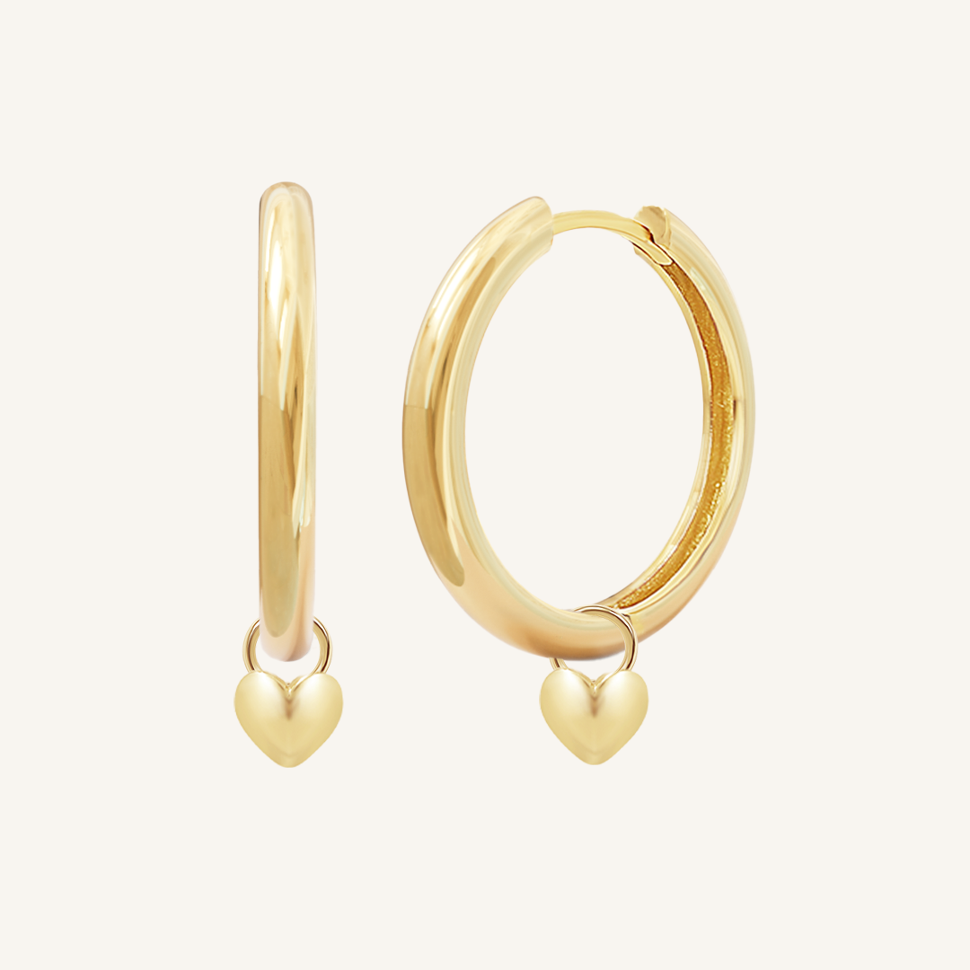Behold Heart Plain Hoops - Minimalist Sterling Silver Hoop Earrings for Women | Perfect for Everyday Wear, Date Nights & Gifting