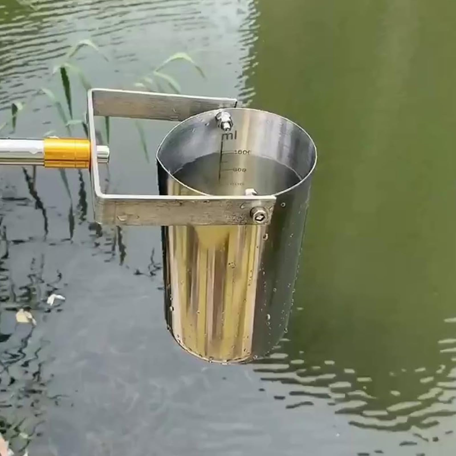 Stainless Steel Telescopic Water Sampler with 1000ml Plastic Ladle - Easy Install Water Sampling Pole for Quality Testing | Pond, Lake & River Sample Collection