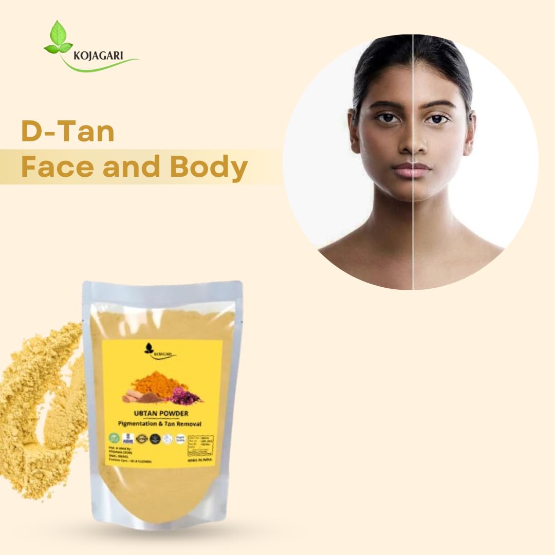 Kojagari Ubtan Powder - Natural Skin Brightening & Tan Removal Face & Body Scrub for All Skin Types | With Sandalwood, Saffron, Rose & Ayurvedic Herbs | 100g | Perfect for Daily Glow & Bridal Skincare Routine