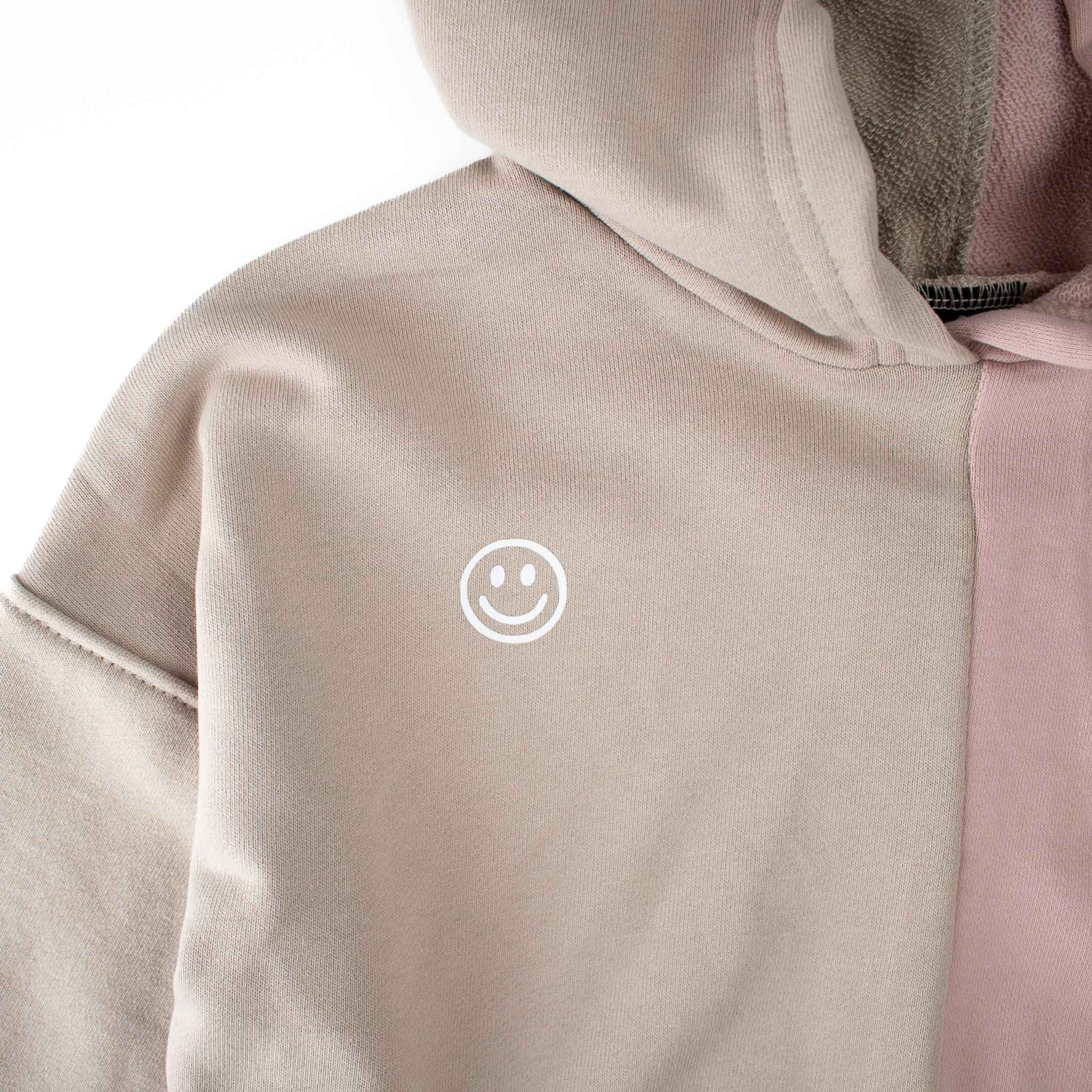 Two Tone Hoodie for Women - Pink Lemonade & Beige Pullover Sweatshirt | Casual Streetwear, Loungewear, Gym Outfit