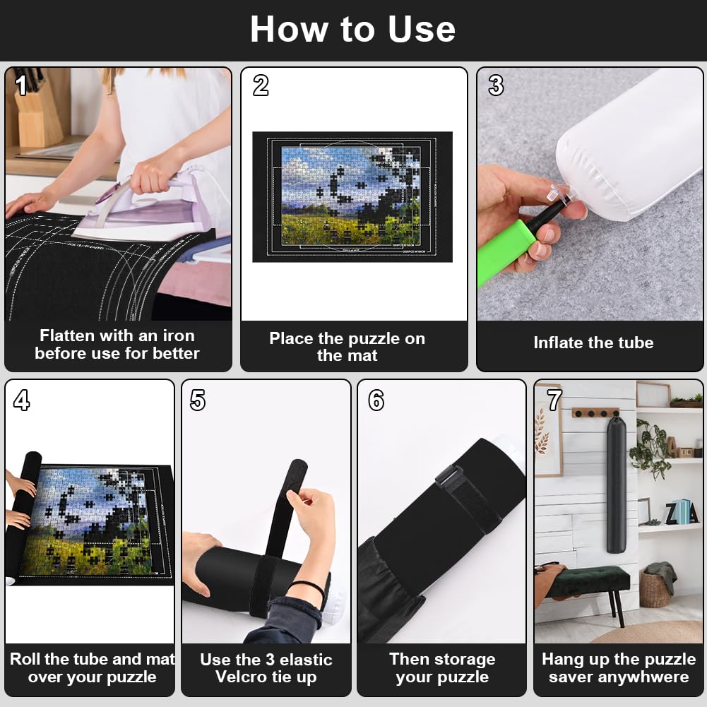 Ainiv Puzzle Roll Up Mat - 2000 Piece Felt Puzzle Mat, Portable Puzzle Storage Mat for Travel, Puzzle Organizer for Large Puzzles - Perfect for Home, Travel & Puzzle Enthusiasts