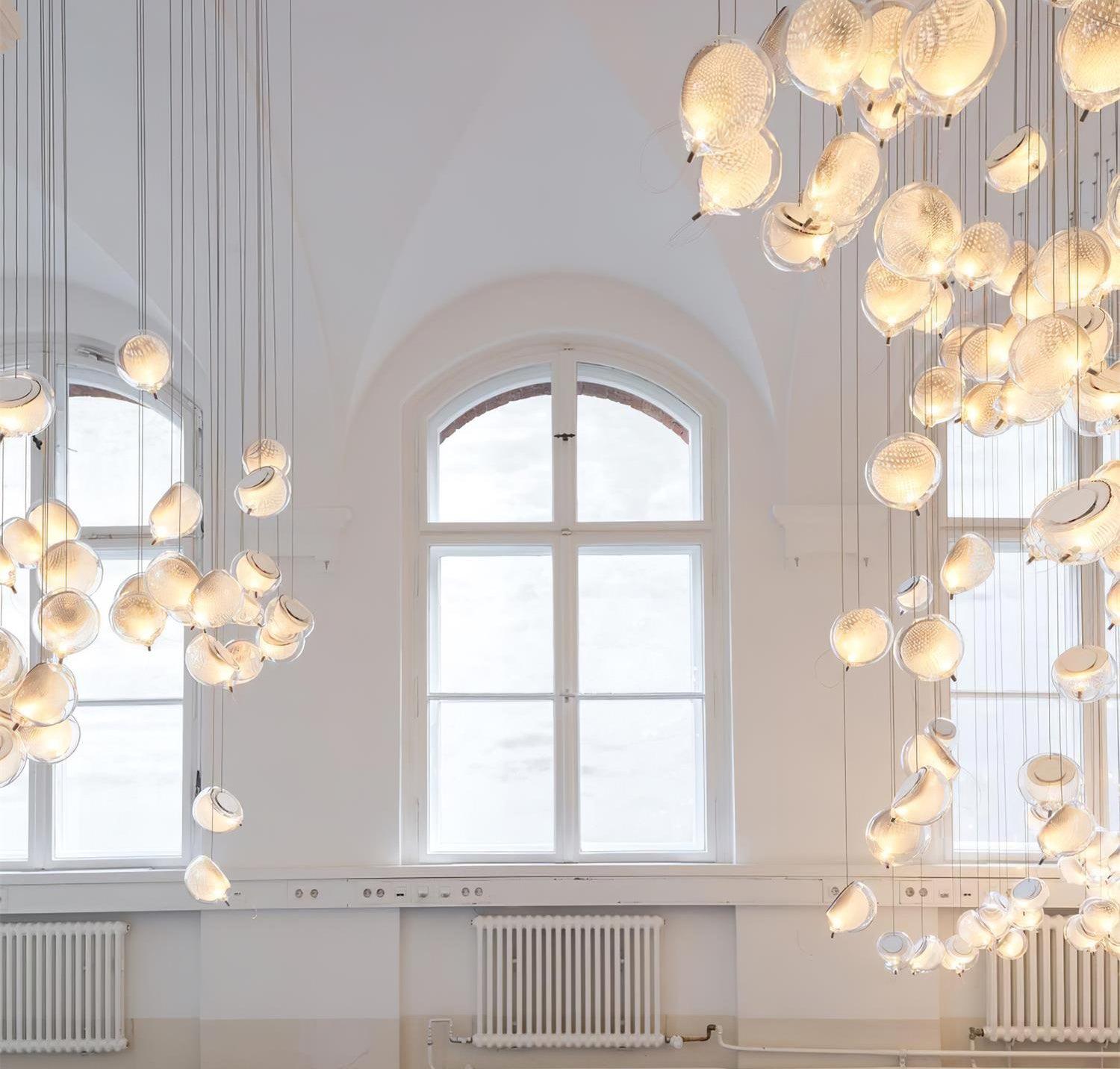 Modern Crystal Mesh Glass Chandelier - Elegant Ceiling Light Fixture for Dining Room, Living Room & Bedroom Decor | Energy Efficient LED Lighting | Easy Installation