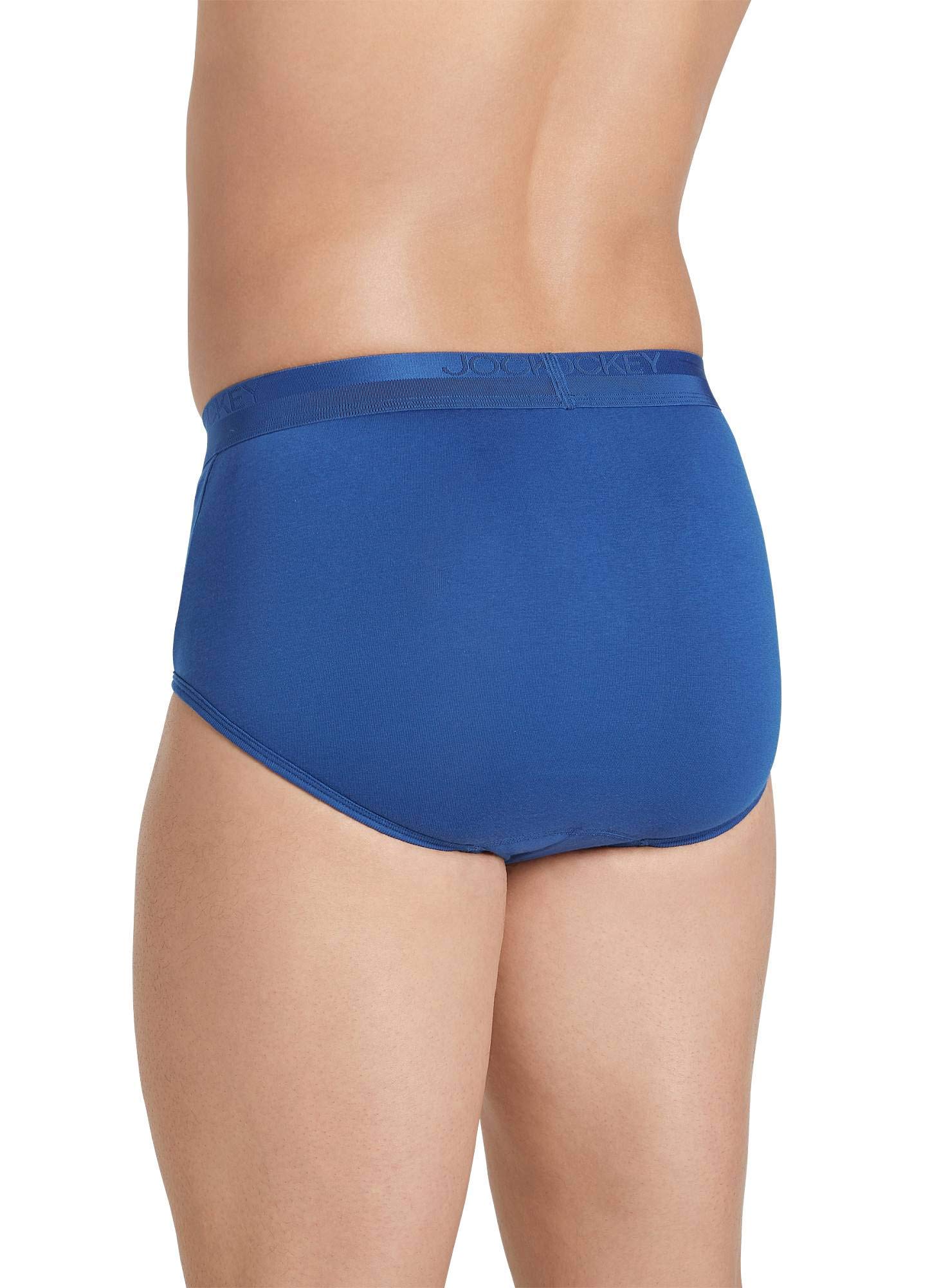 Jockey Men's Cotton Underwear 4-Pack - Soft Pima Cotton Full Rise Briefs for All-Day Comfort | Perfect for Work, Travel & Everyday Wear
