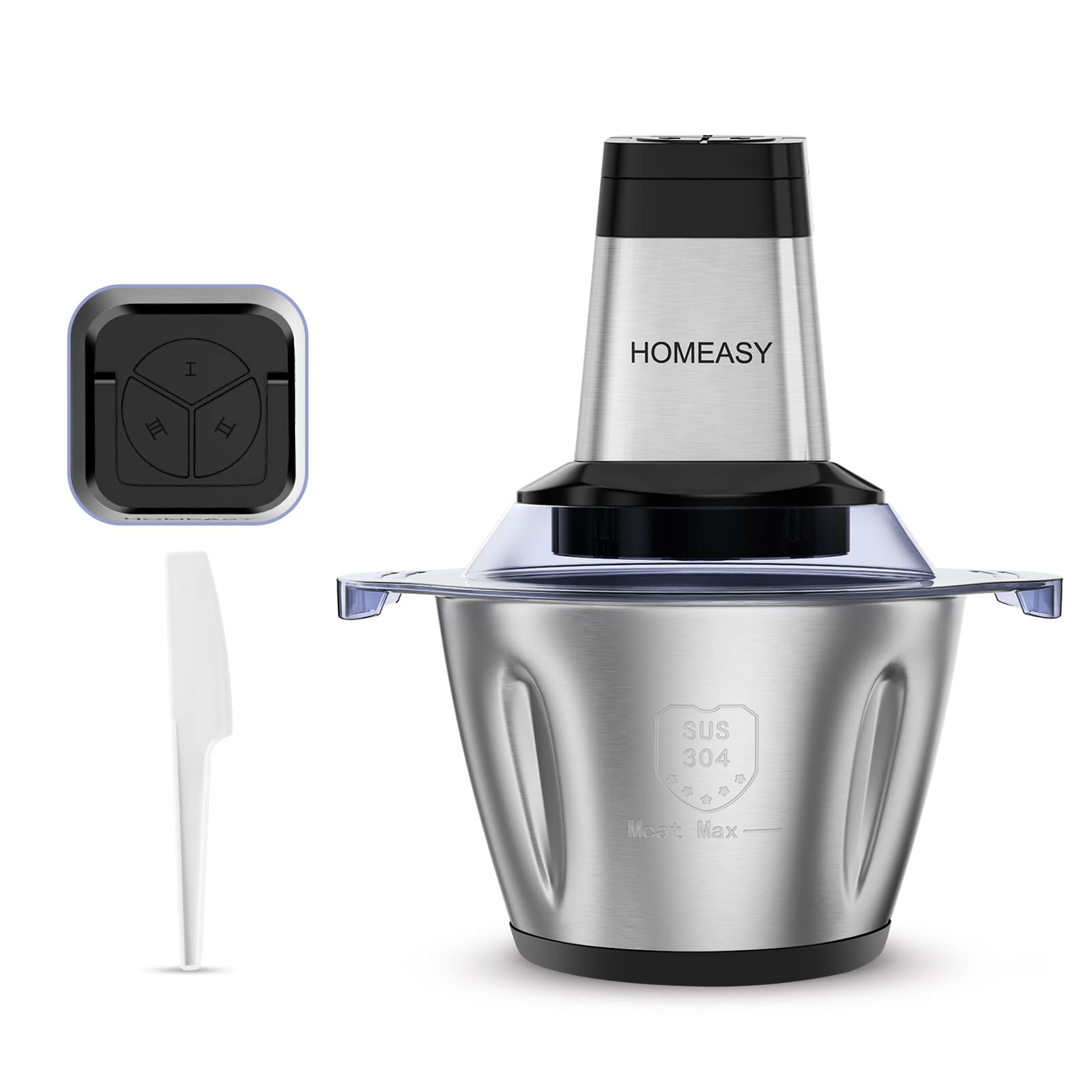 Homeasy 500W Electric Meat Grinder & Food Processor - 2.5L Stainless Steel Meat Blender with 4 Sharp Blades for Meat, Vegetables, Fruits & Nuts | Perfect for Home Kitchen, BBQ Parties & Meal Prep