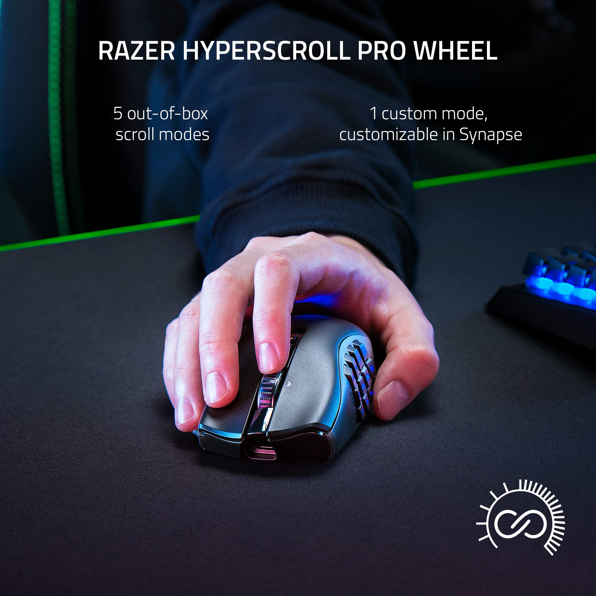 Razer Naga V2 Pro Wireless Gaming Mouse - Interchangeable Side Plates (2/6/12 Buttons) - 20K DPI Focus+ Optical Sensor - Fastest Gaming Switches - Chroma RGB Lighting - Renewed - Perfect for MMO, MOBA & FPS Gaming