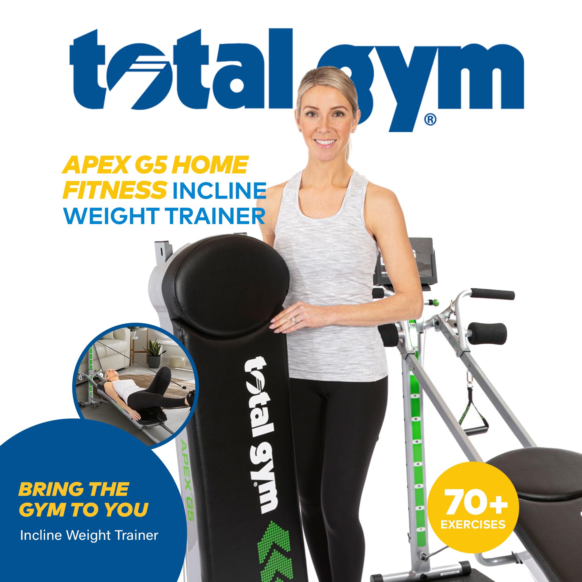 Total Gym APEX - Versatile Home Gym Equipment for Full Body Strength Training & Fitness - Perfect for Home Workouts, Weight Loss & Muscle Building