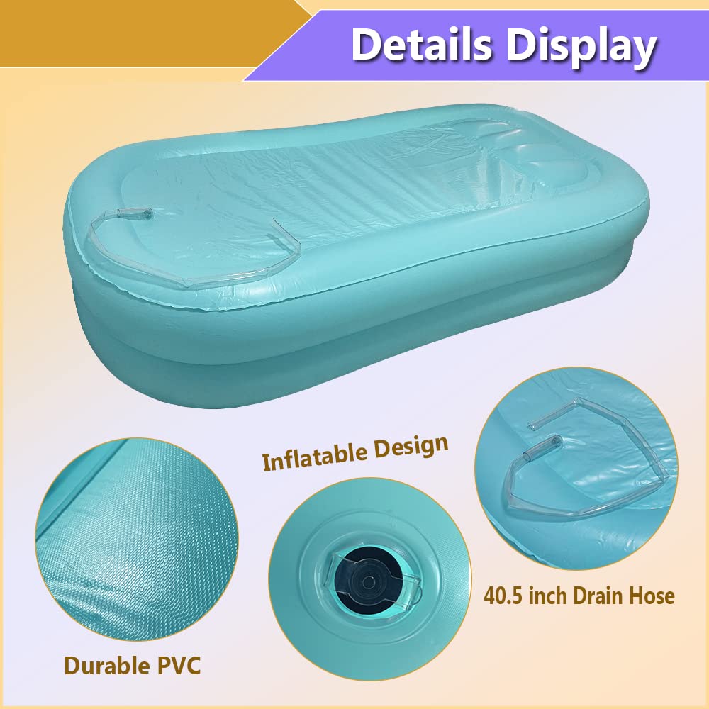 **Inflatable Bathtub for Elderly & Bedridden Patients - Portable Shower Bath Basin for Home Care, Medical Equipment & Disabled Bathing Aid - Ideal for Bed Bathing, Full Body Wash & Shower Assistance**    *(Perfect for Home Care, Hospitals, Nursing Homes & Post-Surgery Recovery)*