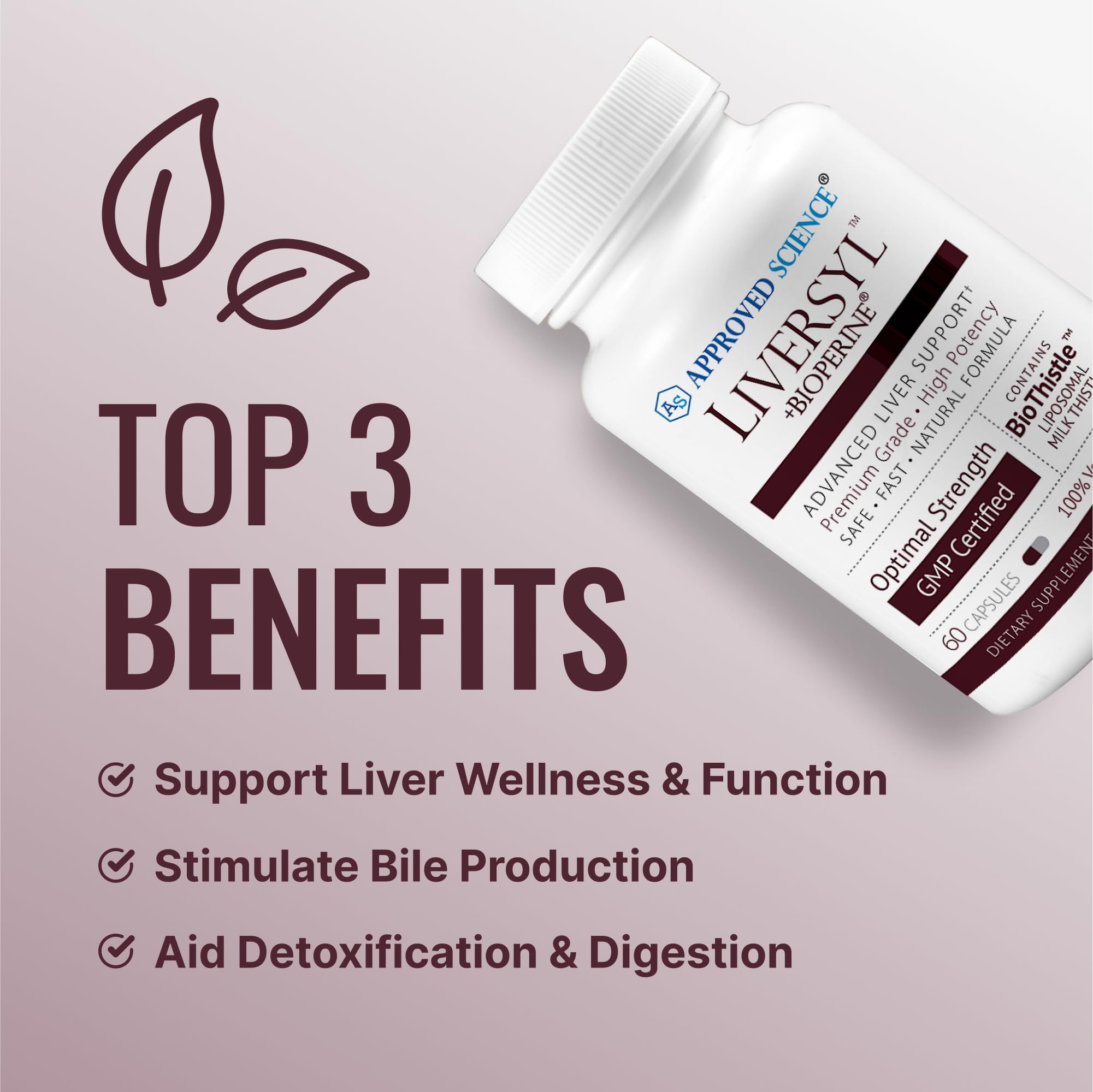 Approved Science Liversyl - Milk Thistle & Artichoke Extract with Bioperine - Vegan Liver Support Supplement - 360 Capsules (6 Month Supply) - Made in USA - Supports Liver Detox & Digestive Health