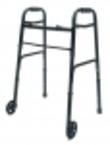 Lumex ColorSelect Adult Walker with Wheels - Adjustable Height, Lightweight & Sturdy Mobility Aid for Seniors - Black (2-Pack) - Ideal for Indoor & Outdoor Use, Rehabilitation & Daily Support