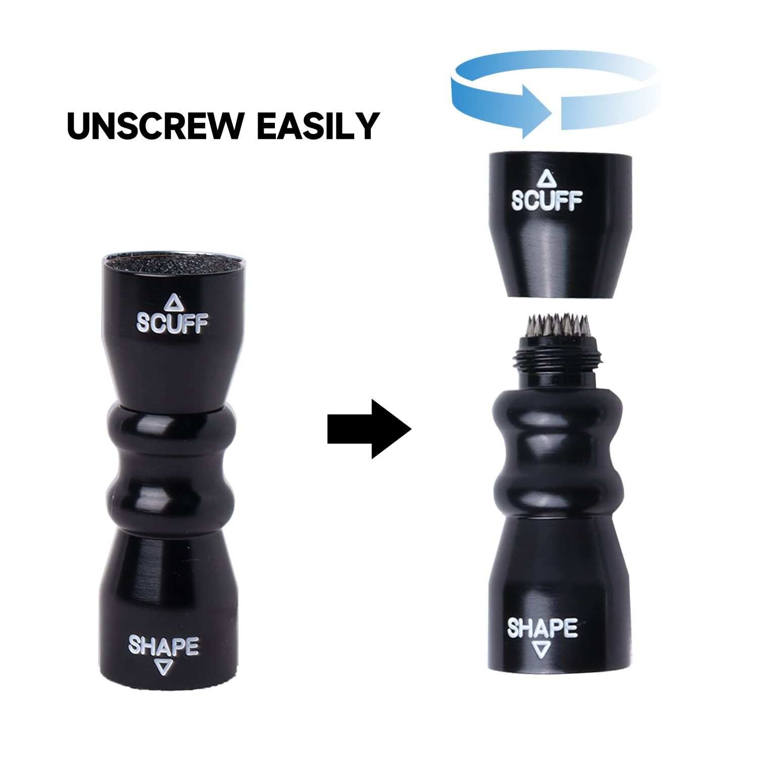 GSE Games & Sports Expert Billiard Pool Cue Tip Tool - Professional Scuffer, Shaper, Aerator & Joint Protector for Pool Cue Maintenance | Perfect for Home Game Rooms & Professional Billiard Accessories