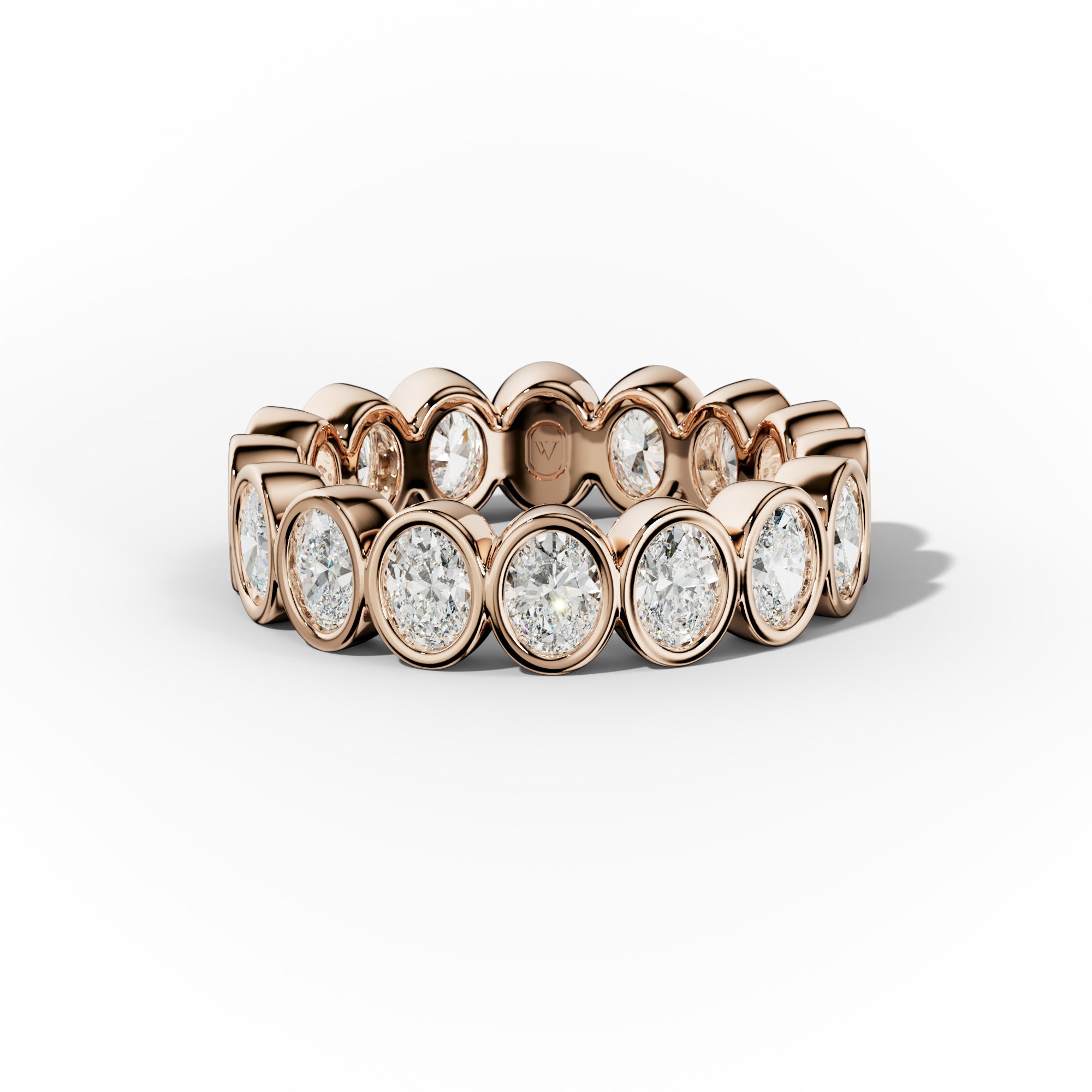 3.0 Carat Oval Diamond Eternity Wedding Band - Bezel Set Engagement Ring for Women, Perfect for Anniversary, Proposal & Special Occasions