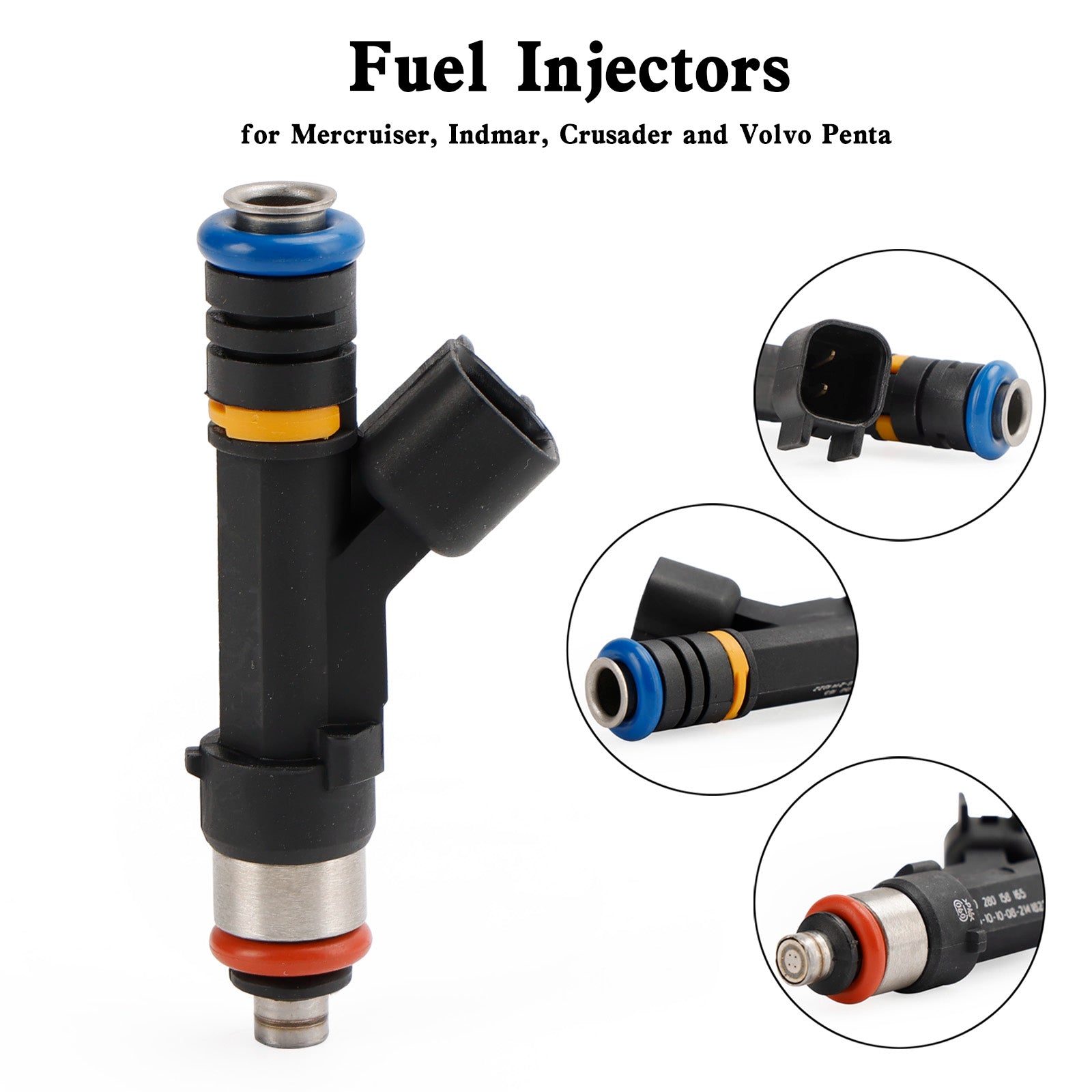 0280158165 & 0280158081 Fuel Injectors Compatible with Mercruiser & Volvo Penta Marine Engines - High Performance Replacement for 879312003 - Perfect for Boat Engine Maintenance & Marine Repair