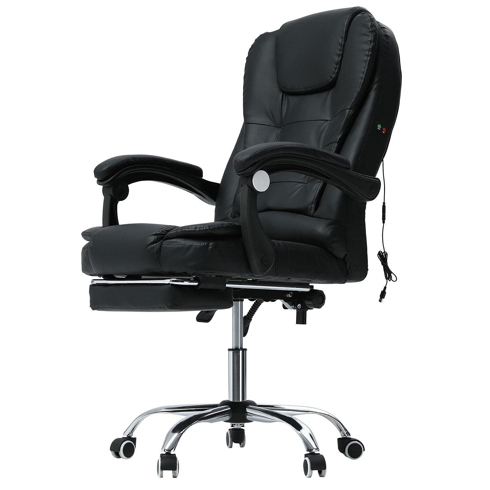 Ergonomic Massage Reclining Swivel Office Chair with Footrest - Adjustable Computer Desk Chair for Gaming & Work - Perfect Gift for Men, Women & Dad - Ideal for Home Office, Gaming Setup & Workspace Relaxation