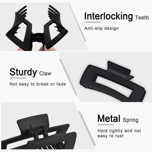 Rubela 5-Pack Large Hair Clips for Thick Hair - Strong Hair Claw Clips for Women & Girls - Perfect for Updos, Ponytails & Everyday Hairstyles