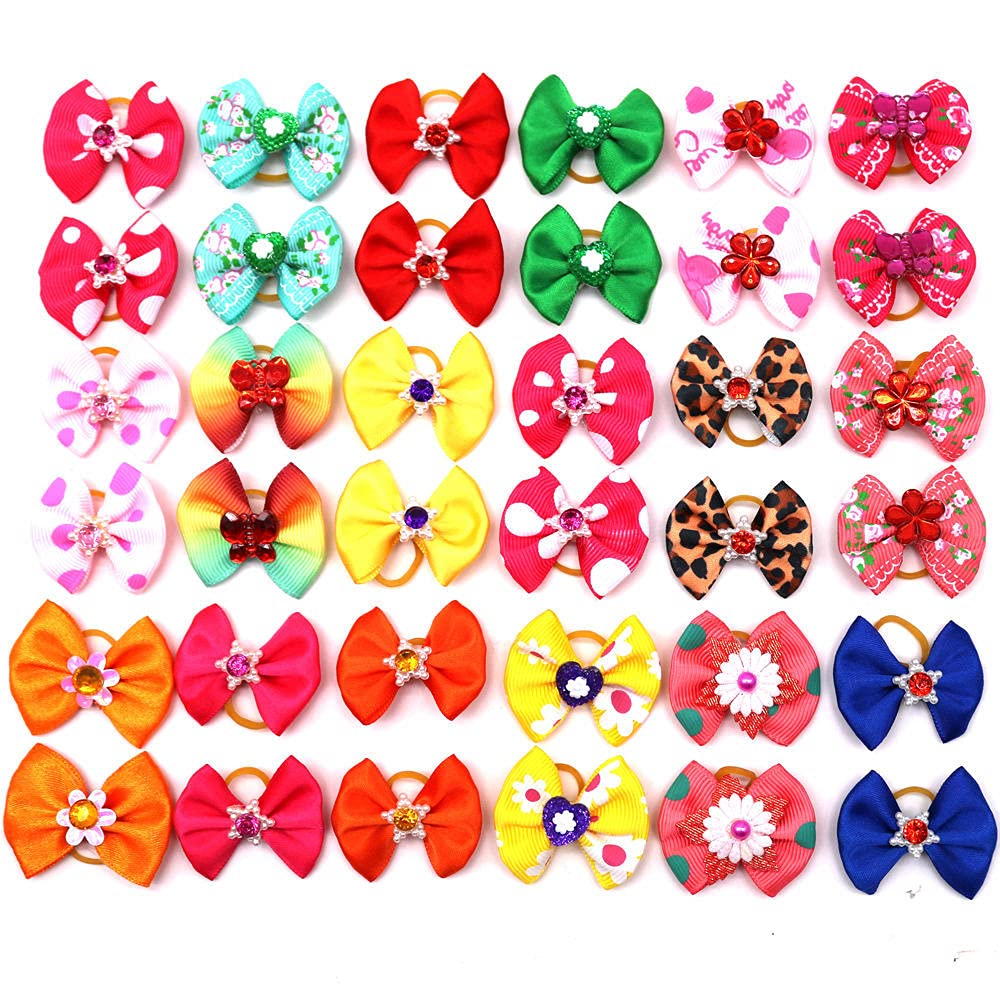 Dog Hair Bows & Clips 20PCS - Pet Hair Accessories for Dogs & Cats