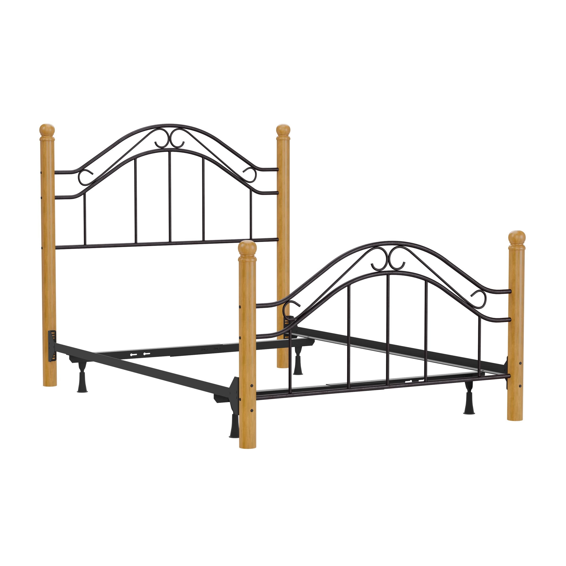 Hillsdale Furniture Winsloh Full Bed Frame Set in Medium Oak Finish - Perfect for Modern Bedroom Decor & Guest Room Setup