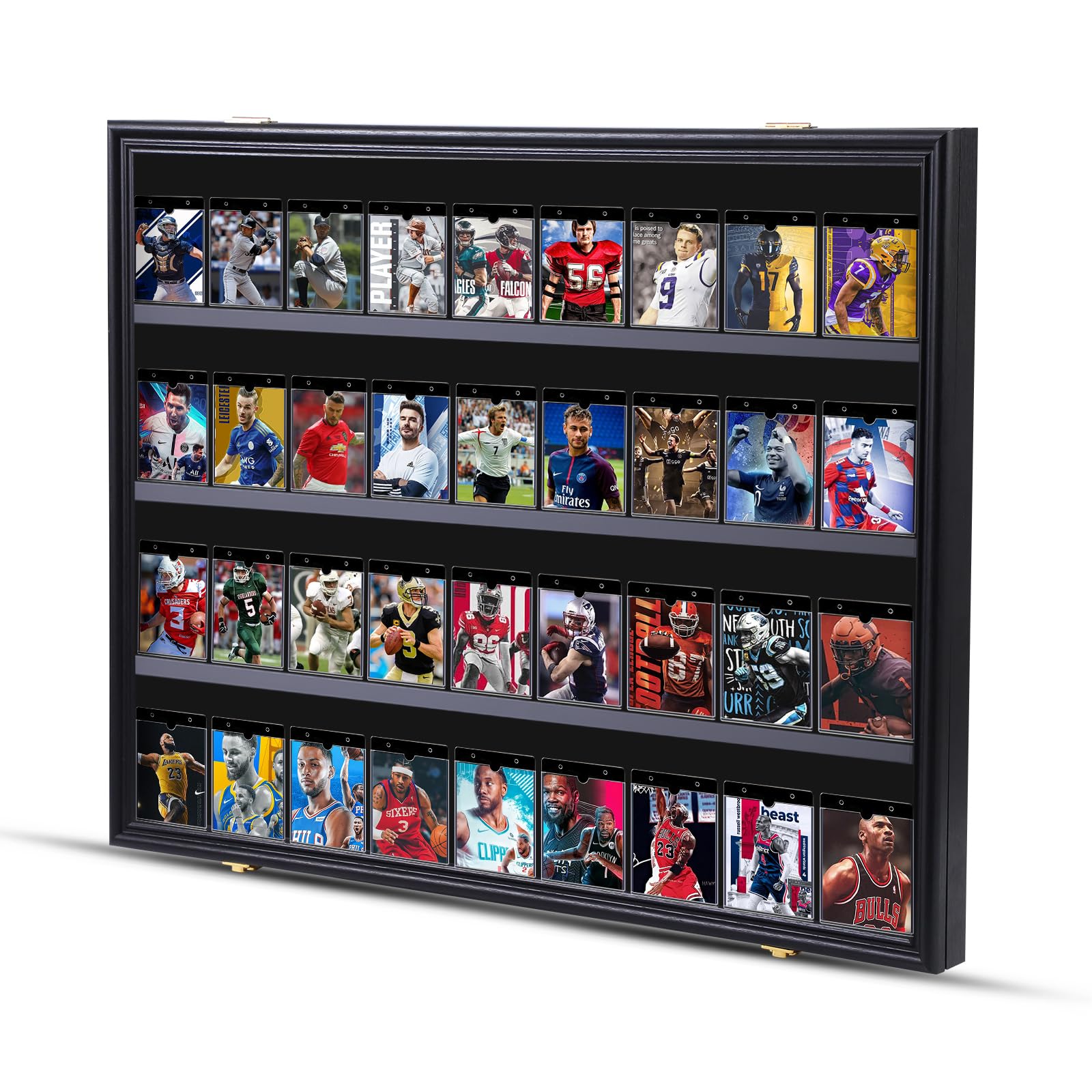 Premium 36-Graded Sports Card Display Case - Horizontal UV-Protected Holder for Baseball & Trading Cards - Perfect for Collectors, Showcases & Home/Office Decor