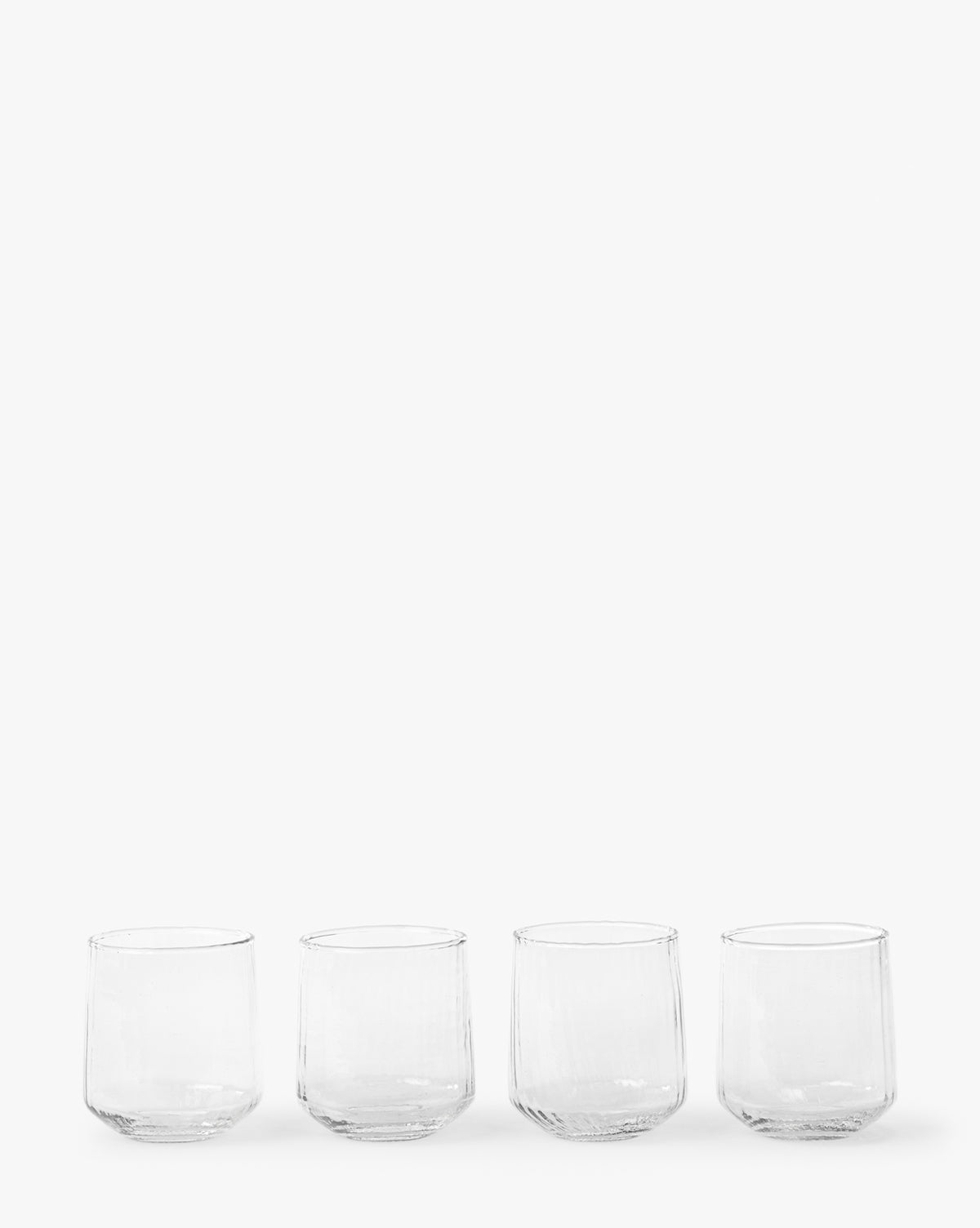 Ribbed Short Drinking Glasses Set of 4 - Durable & Stylish Tumblers for Juice, Soda, Cocktails - Perfect for Home, Bar, Restaurant & Outdoor Parties